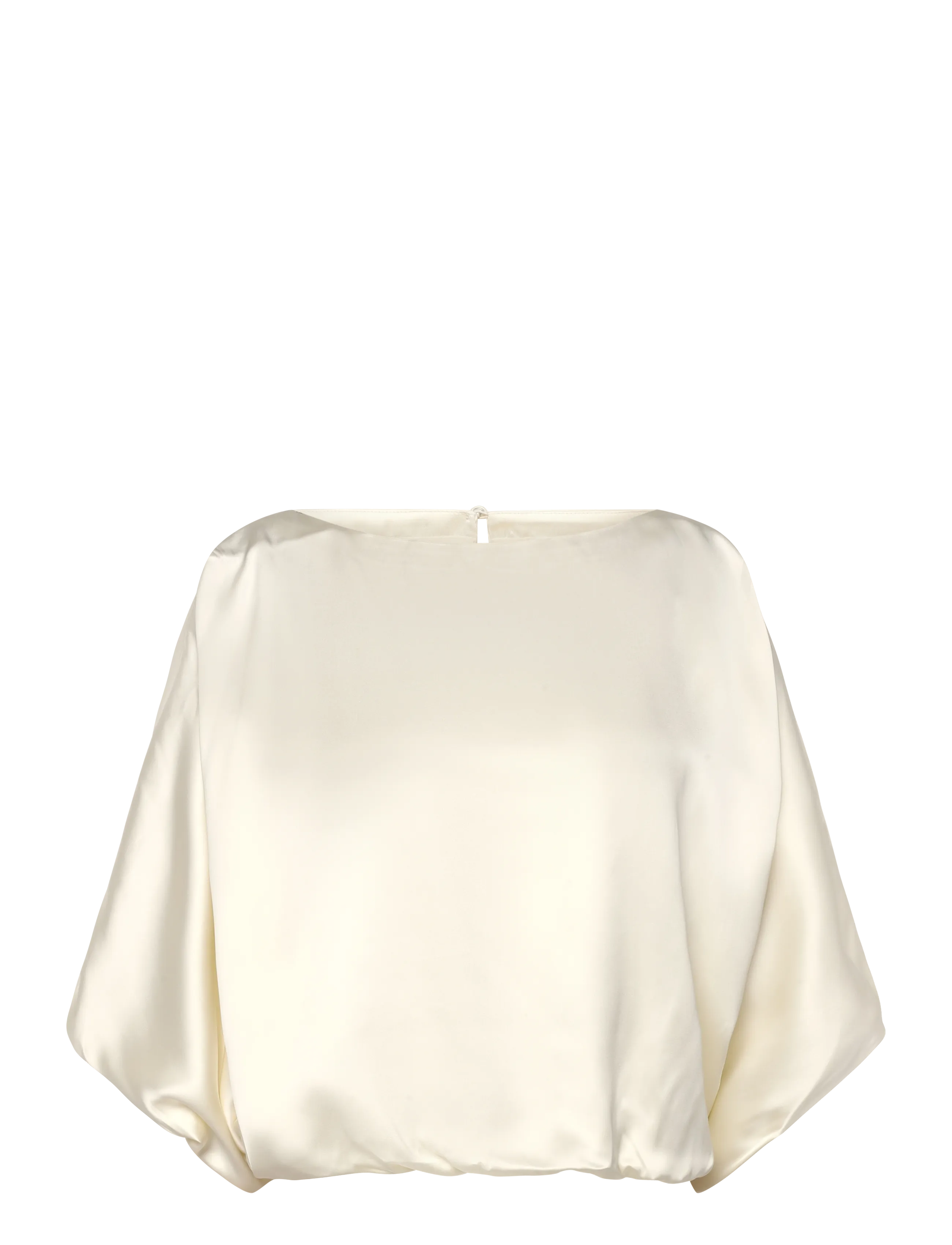 Malina Havanna Boat-Neck Puff-Sleeve Blouse - T-särgid ja topid - PEARL / cream
