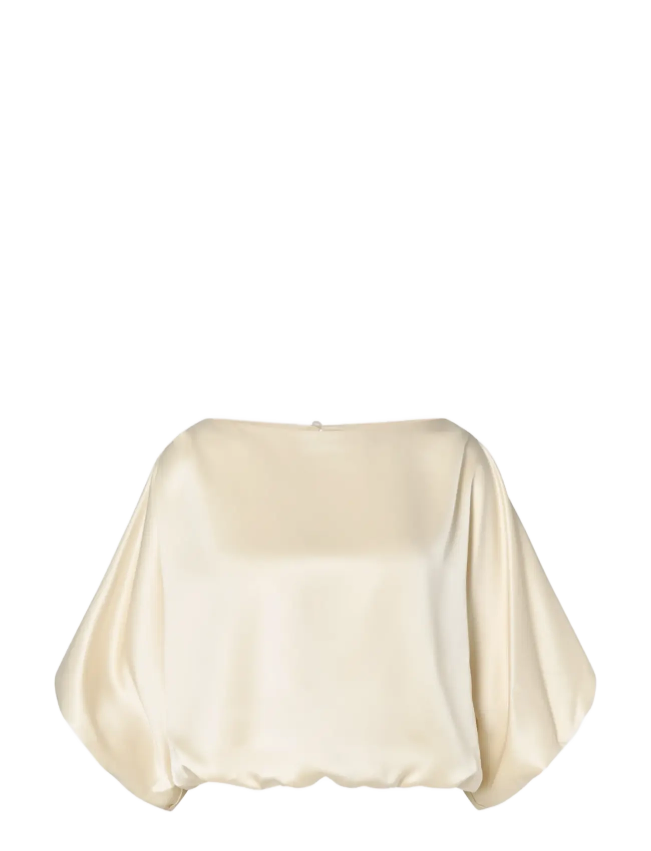 Malina - Havanna Boat-Neck Puff-Sleeve Blouse - pearl - 1