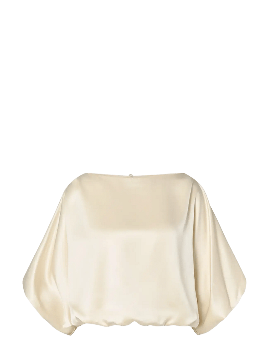 Malina - Havanna Boat-Neck Puff-Sleeve Blouse - pearl - 1
