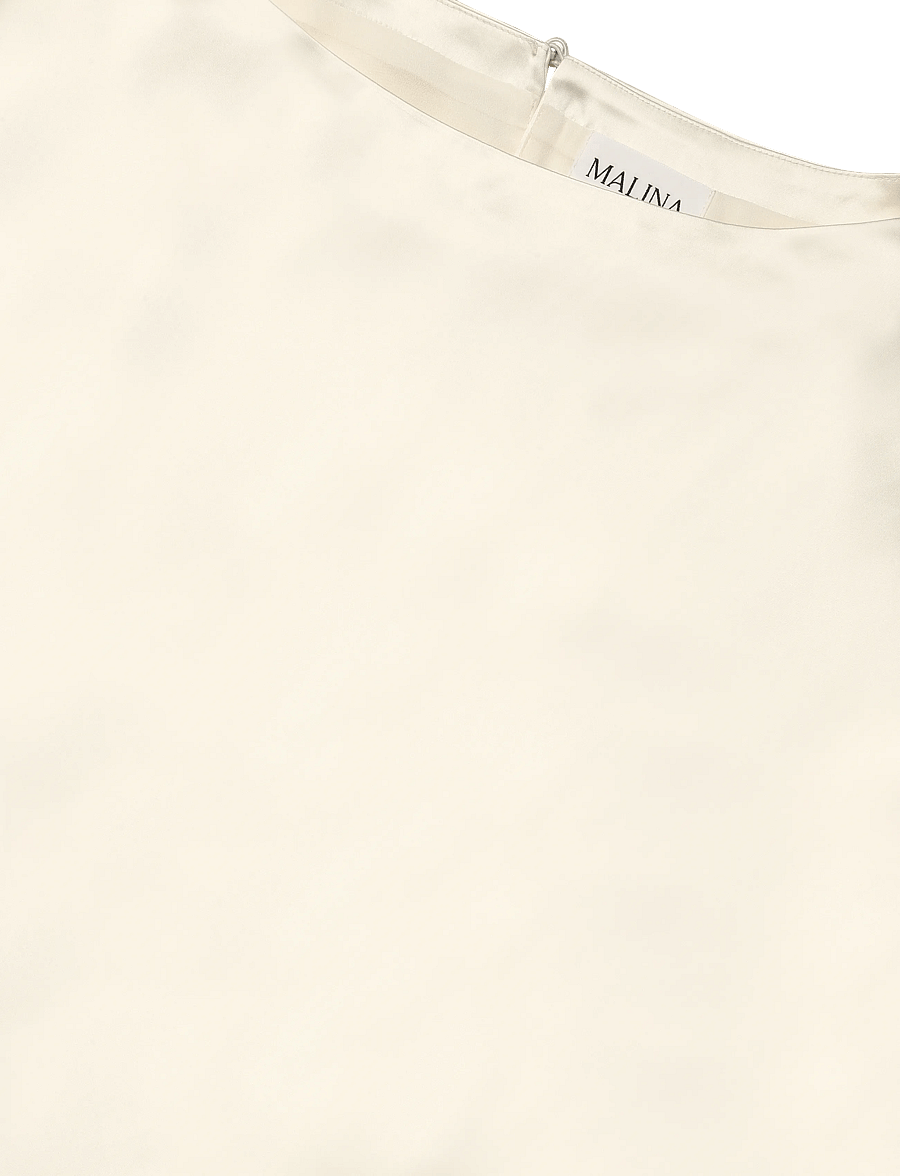 Malina - Havanna Boat-Neck Puff-Sleeve Blouse - palaidinės trumpomis rankovėmis - pearl - 5