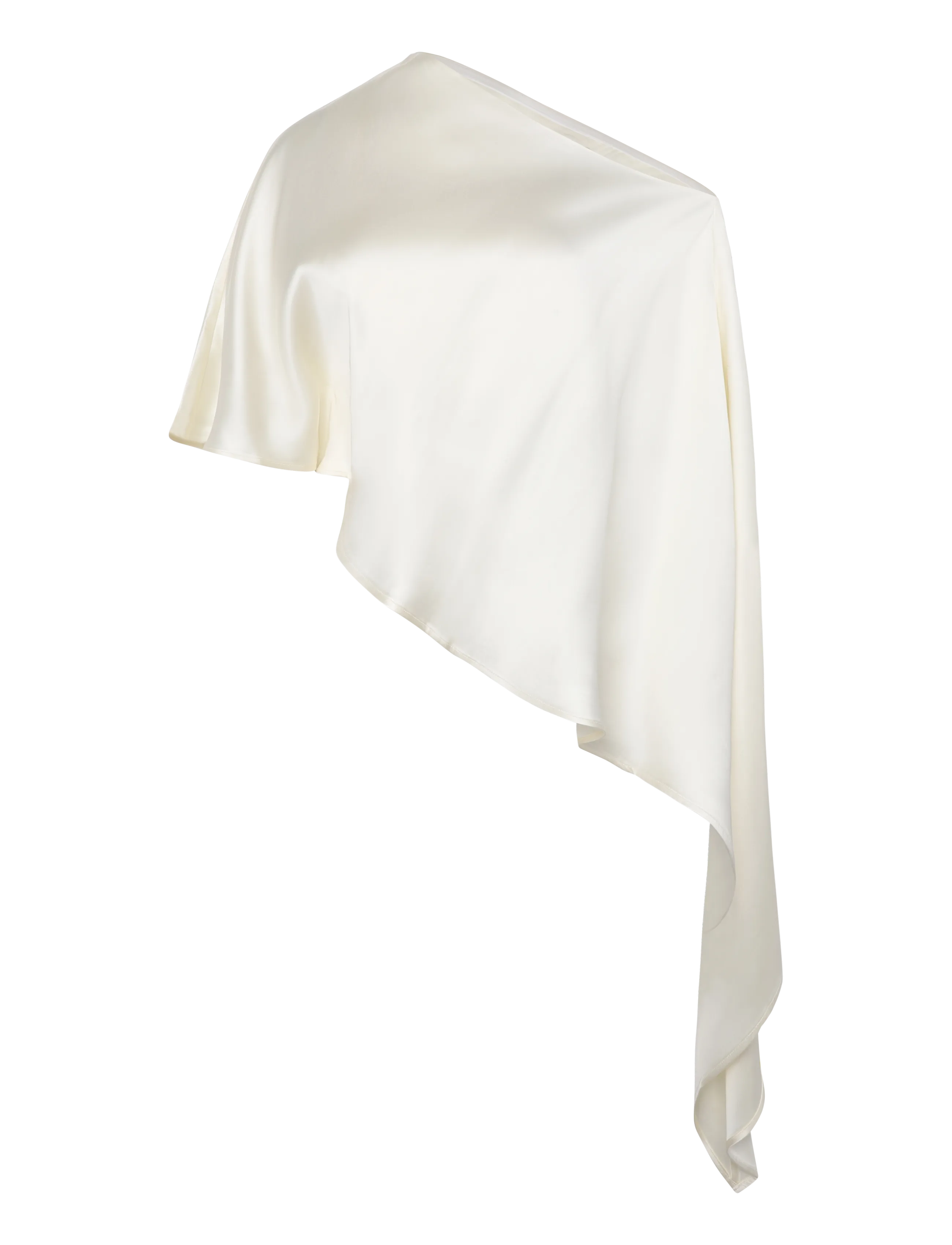 Malina - Aria One Shoulder Asymmetric Satin Blouse - Ärmlösa blusar - pearl - 1