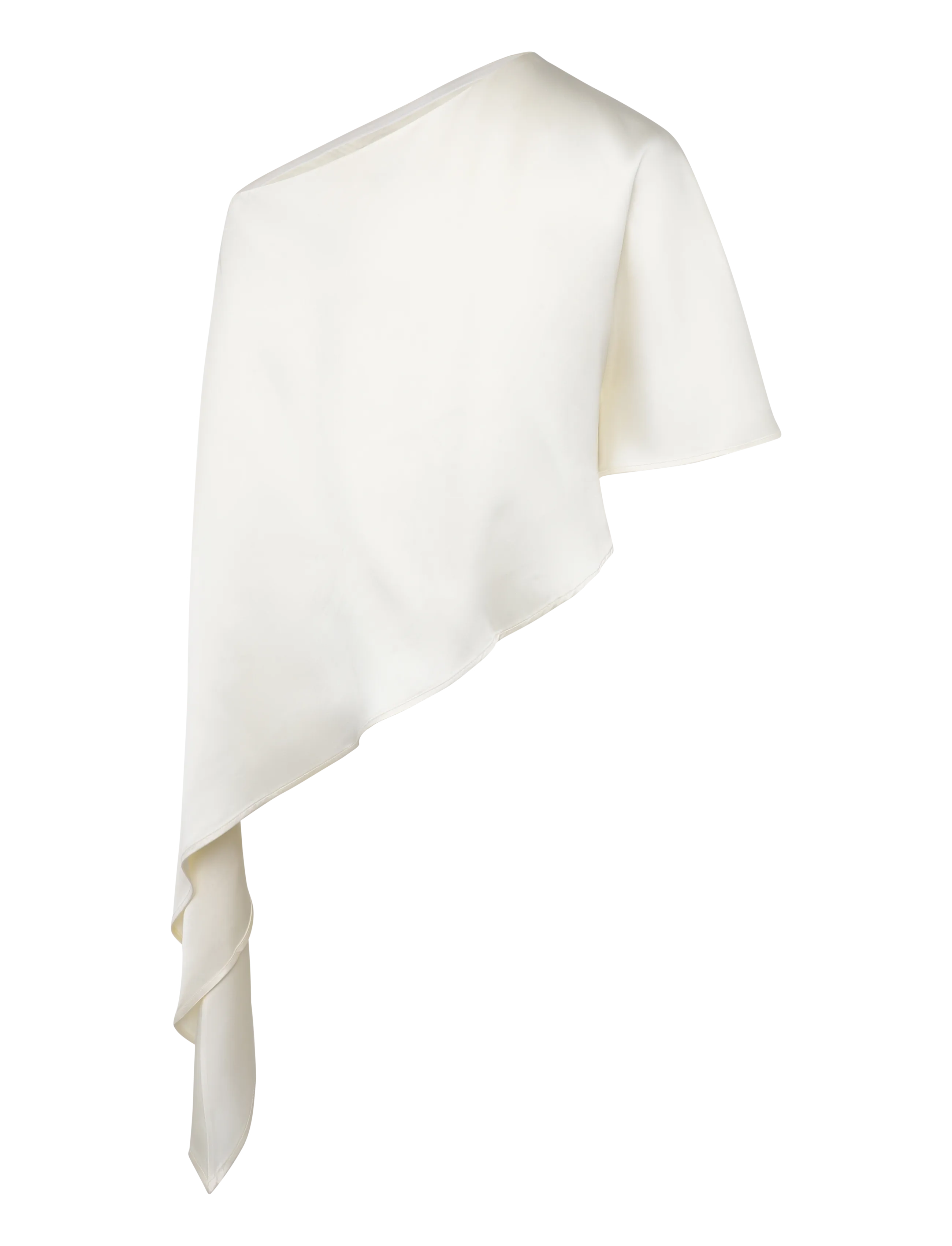 Malina - Aria One Shoulder Asymmetric Satin Blouse - Ärmlösa blusar - pearl - 2