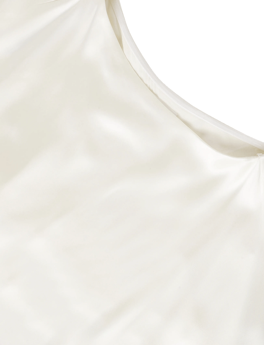 Malina - Aria One Shoulder Asymmetric Satin Blouse - Ärmlösa blusar - pearl - 5