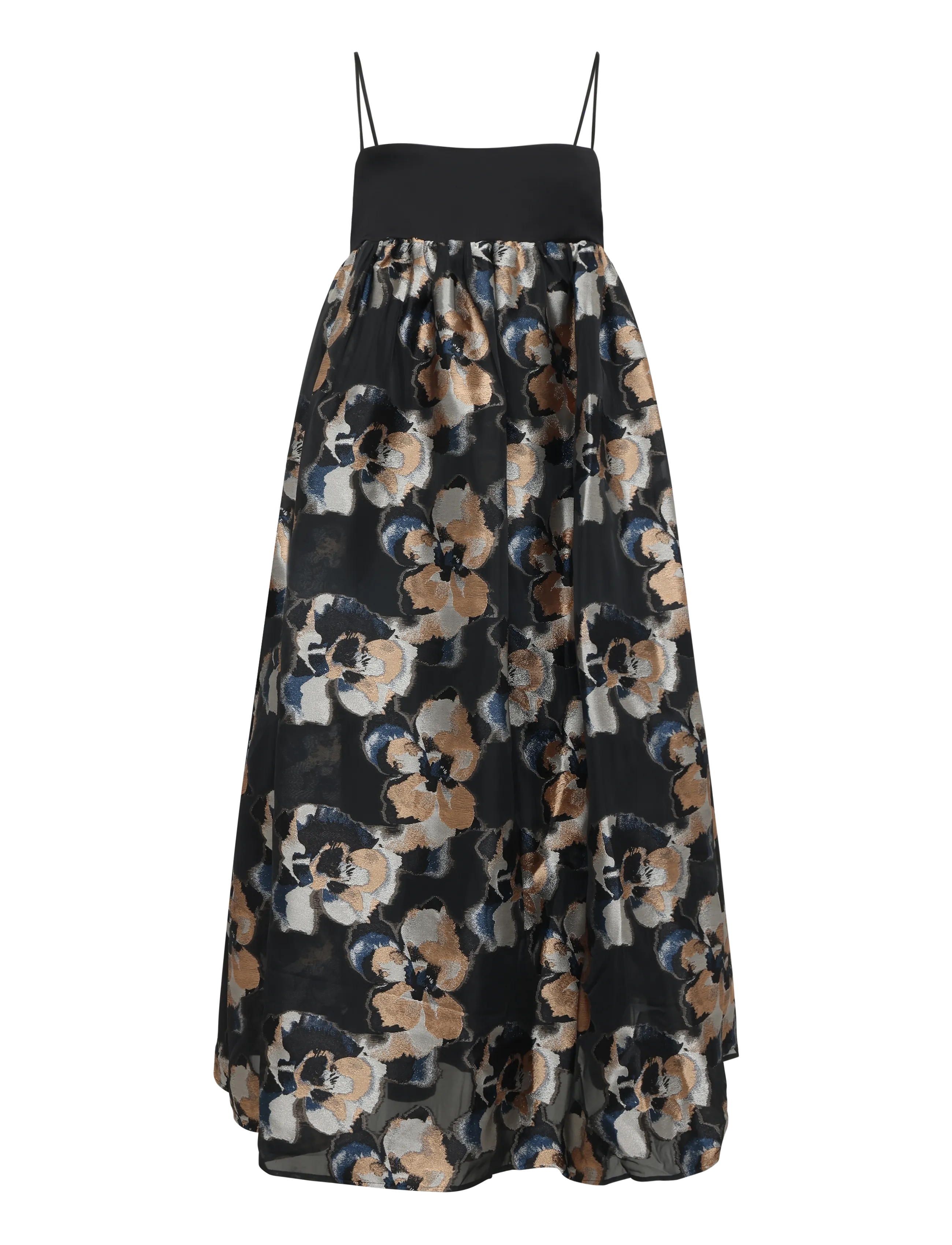 Malina - Vivi Voluminous Skirt Midi dress - cocktailkjoler - dark blooms - 1