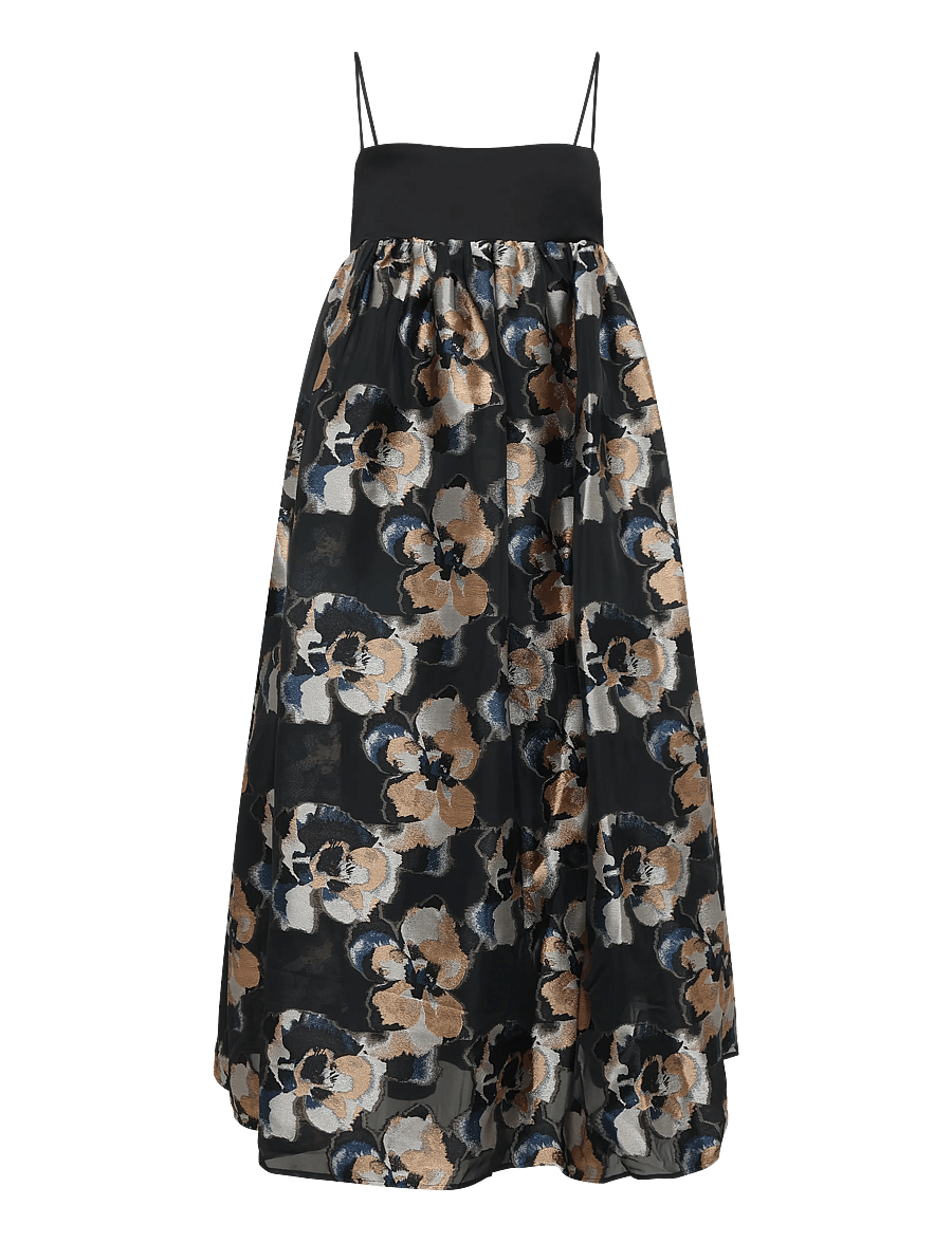 Malina - Vivi Voluminous Skirt Midi dress - cocktailkjoler - dark blooms - 1