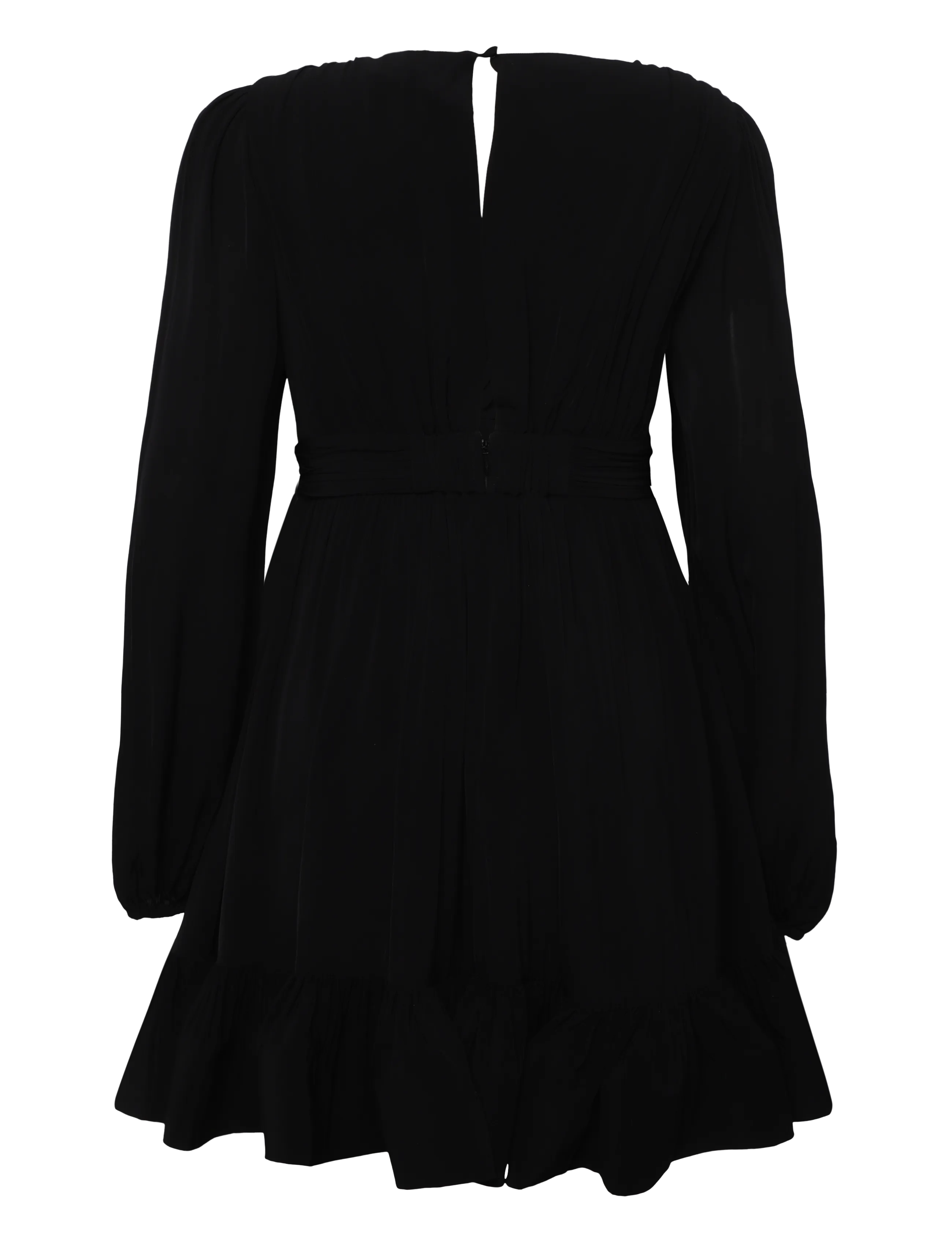 Malina - Jadie V-Neck Ruffled Mini Dress - korte kjoler - black - 2