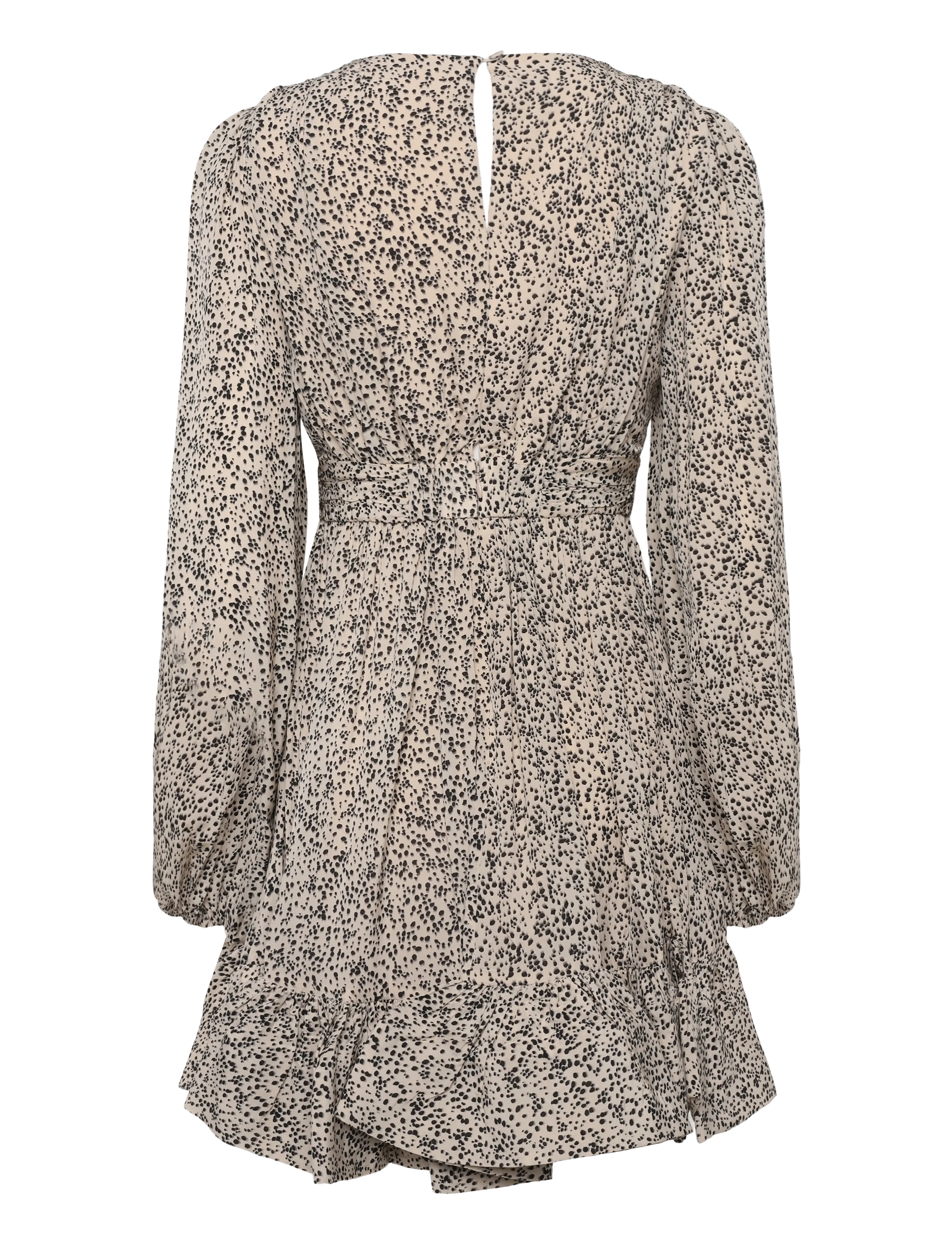 Malina - Jadie V-Neck Ruffled Mini Dress - korte kjoler - shaded dot - 2