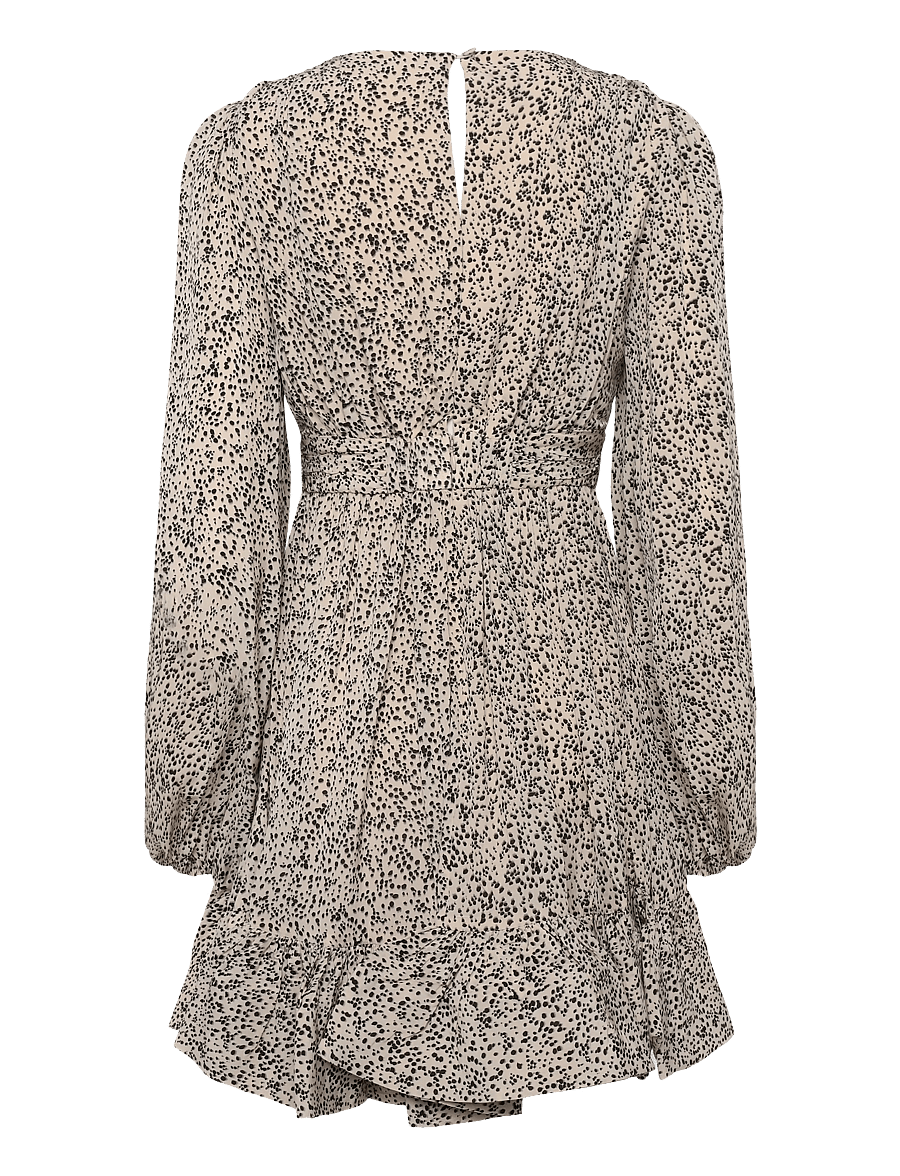 Malina - Jadie V-Neck Ruffled Mini Dress - korte kjoler - shaded dot - 2