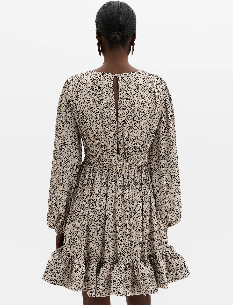 Malina - Jadie V-Neck Ruffled Mini Dress - kurze kleider - shaded dot - 2