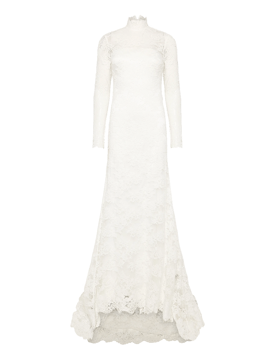 Malina - Leonore Long Sleeved Lace Bridal Gown - lace dresses - ivory - 1