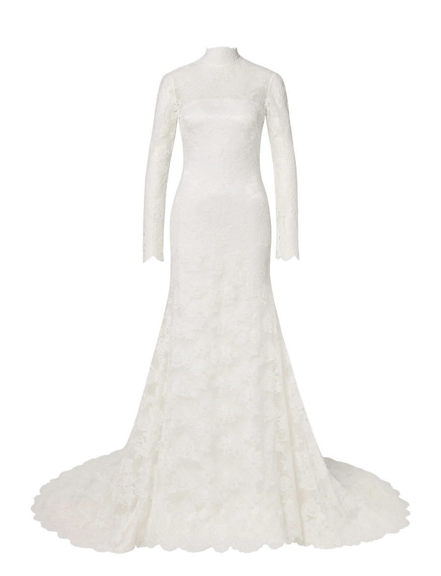 Malina - Leonore Long Sleeved Lace Bridal Gown - lace dresses - ivory - 1