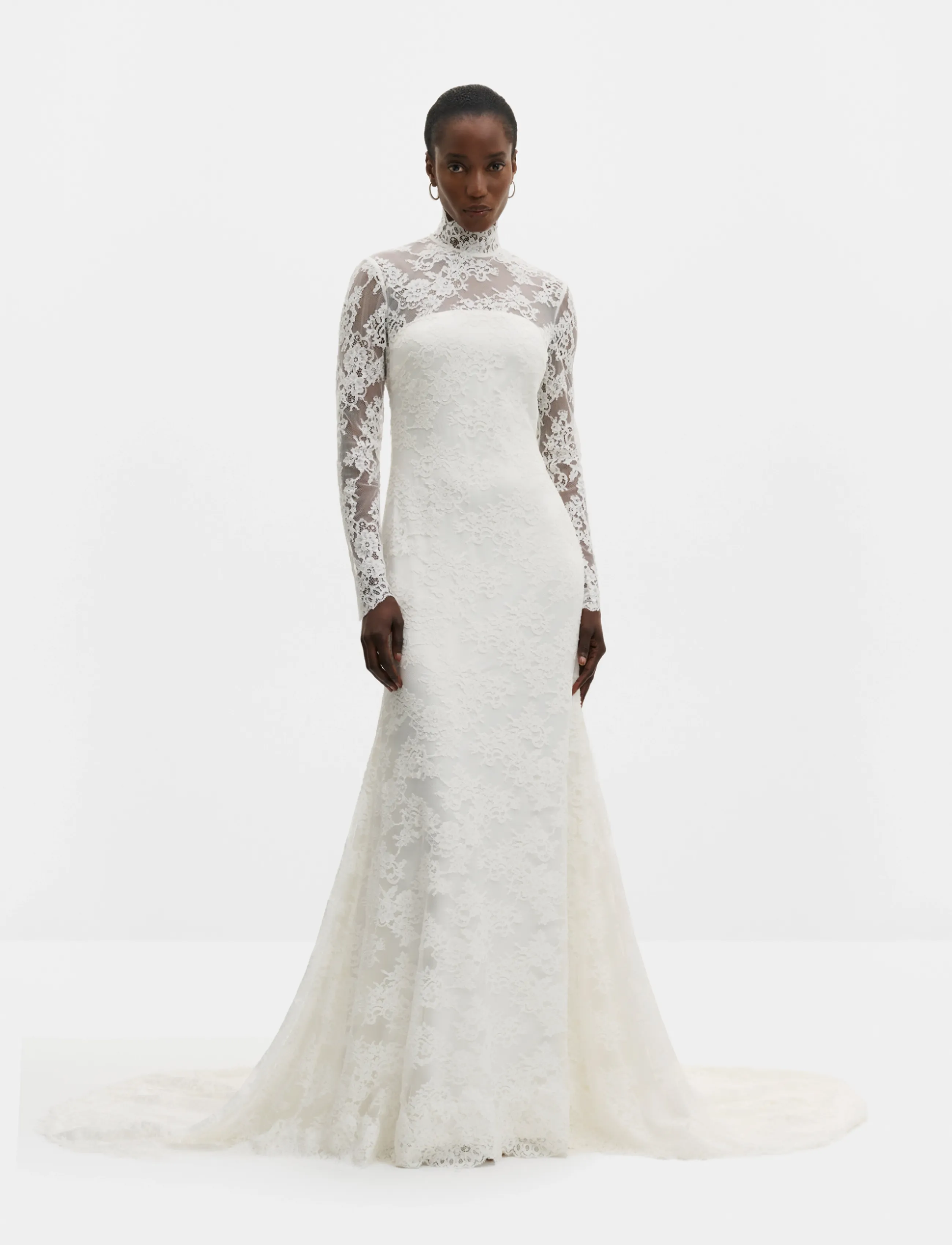 Malina Leonore Long Sleeved Lace Bridal Gown, 38, Dresses, Creme - Maxi Dress, Frauen