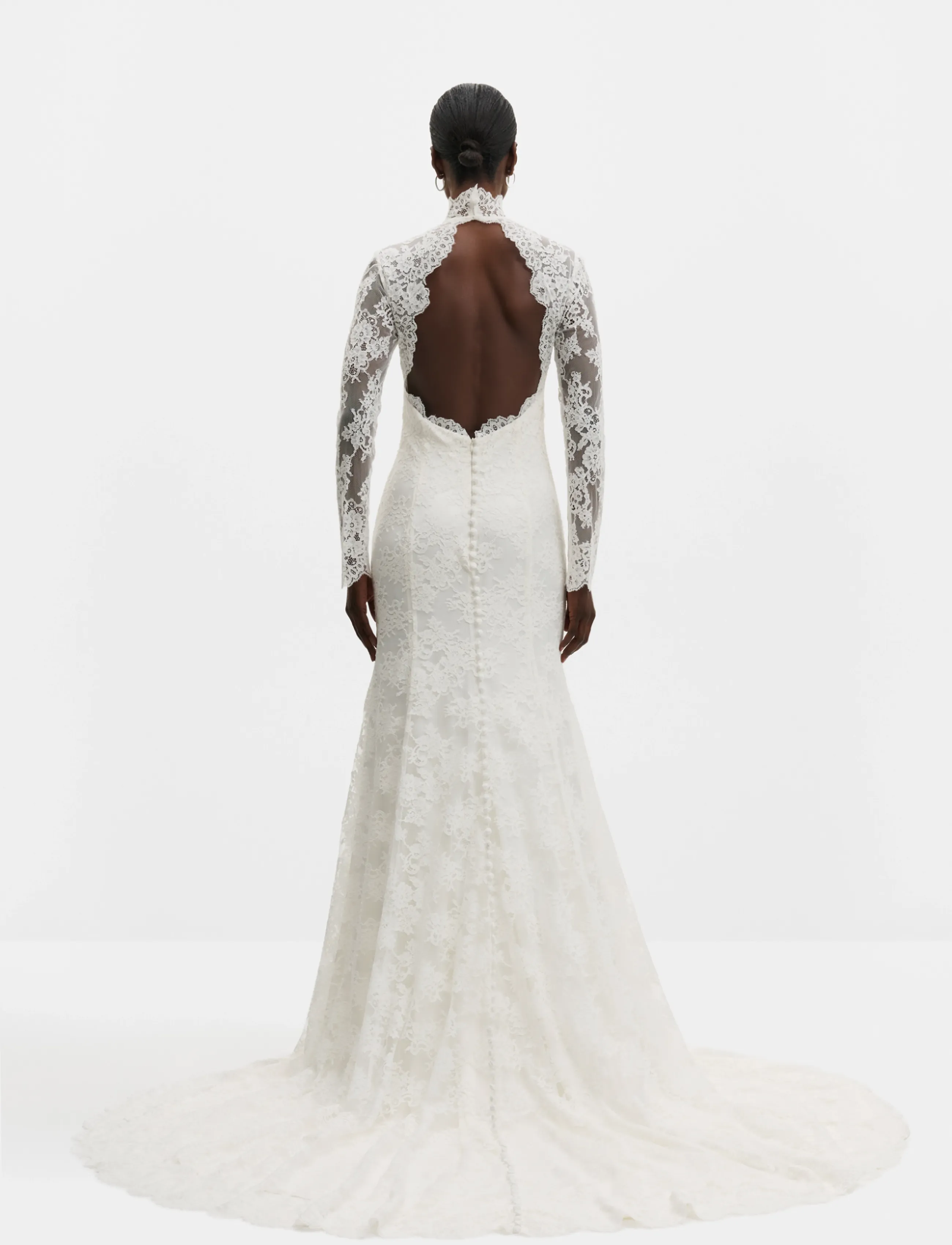 Malina - Leonore Long Sleeved Lace Bridal Gown - lace dresses - ivory - 2