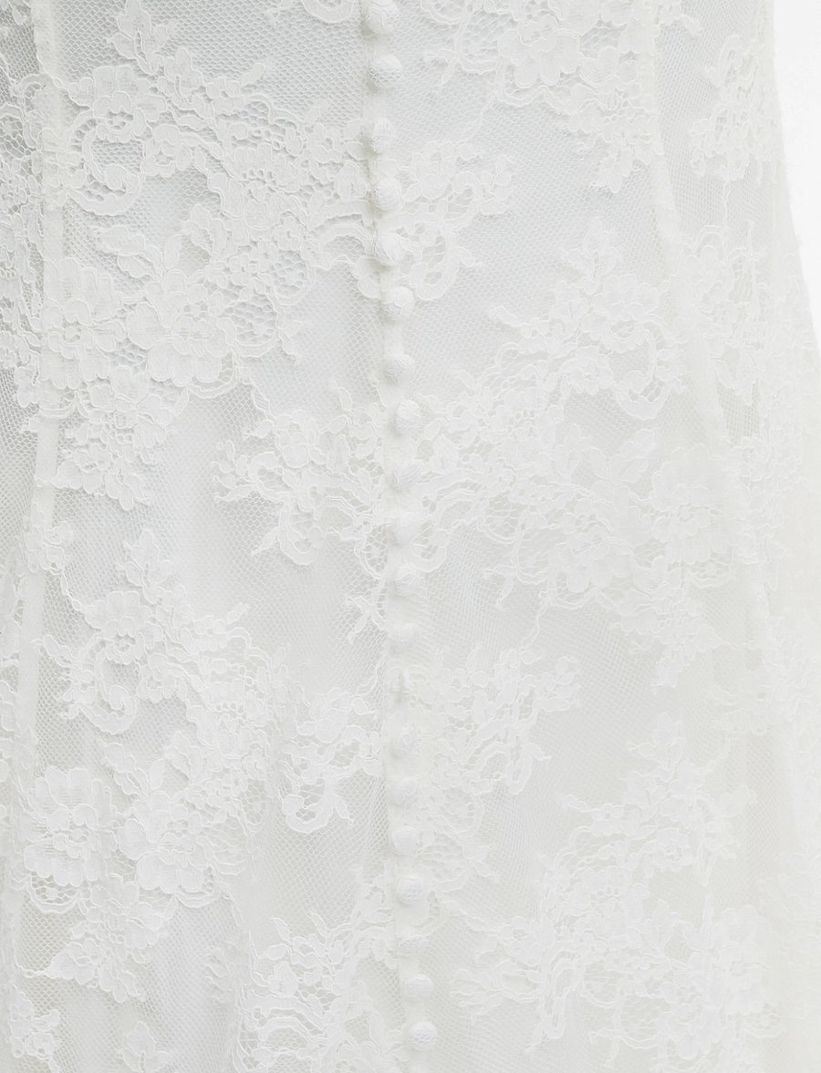 Malina - Leonore Long Sleeved Lace Bridal Gown - lace dresses - ivory - 4
