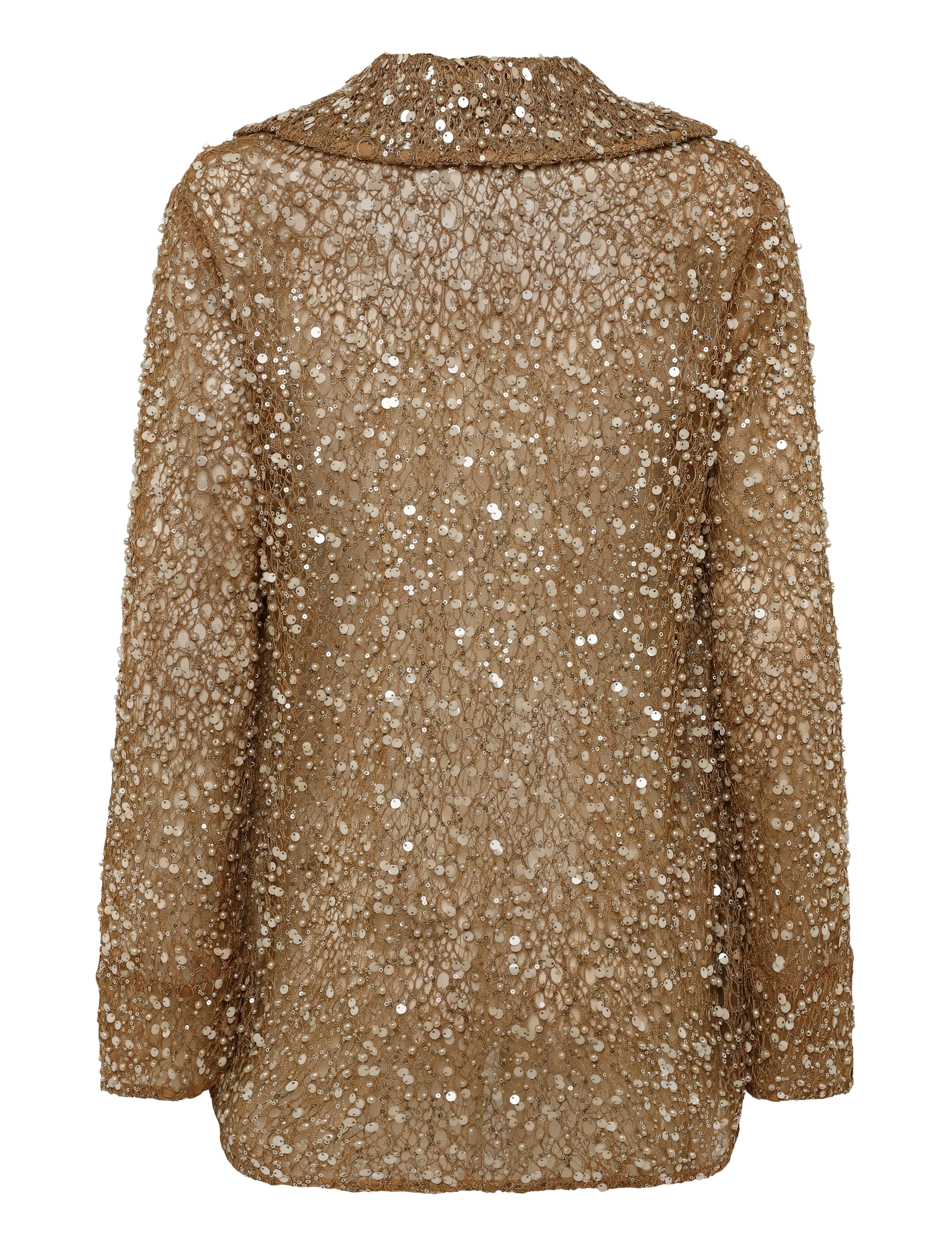 Malina - Philippa Embellished Lace Shirt - pikkade varrukatega särgid - camel - 2