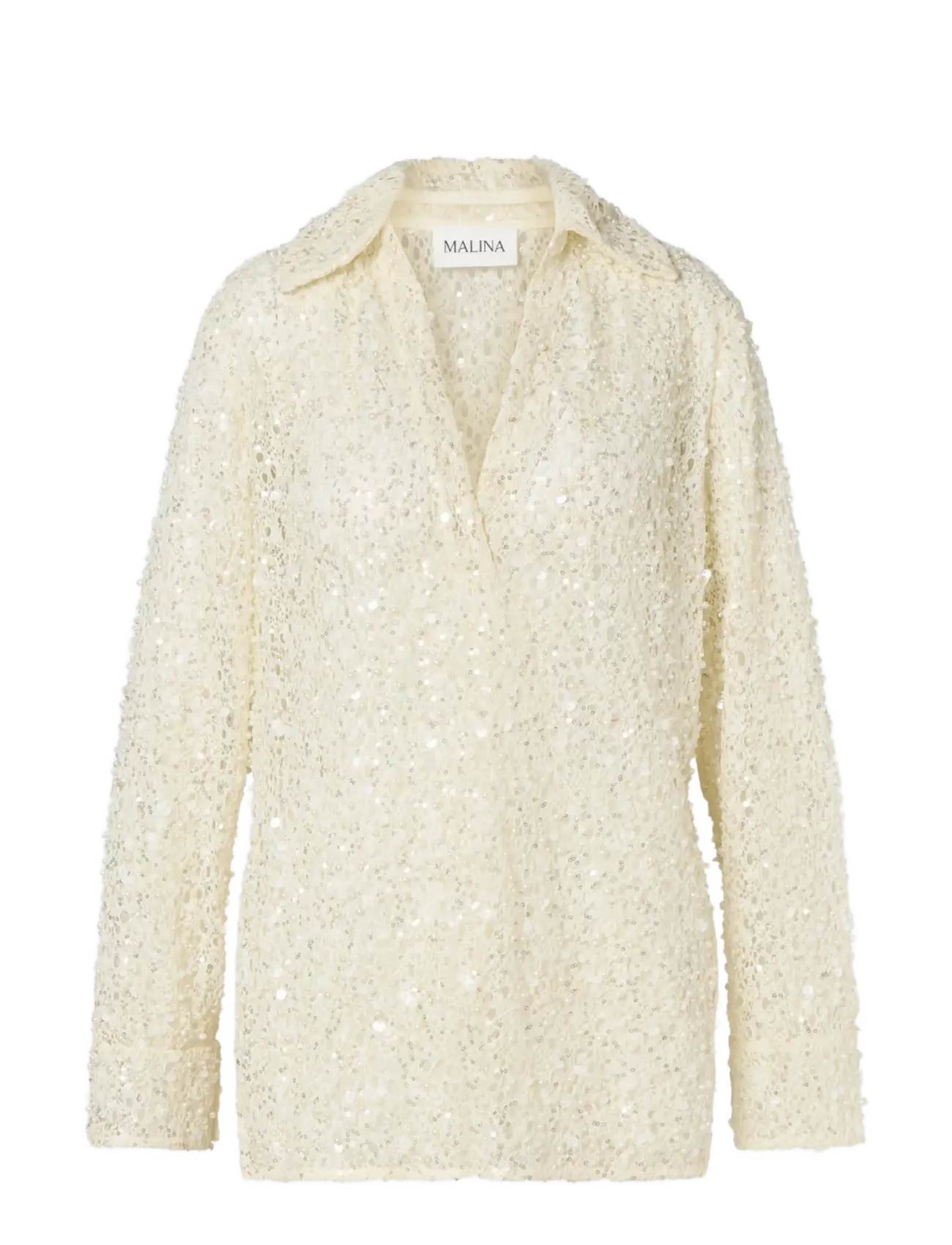 Malina - Philippa Embellished Lace Shirt - pearl - 1