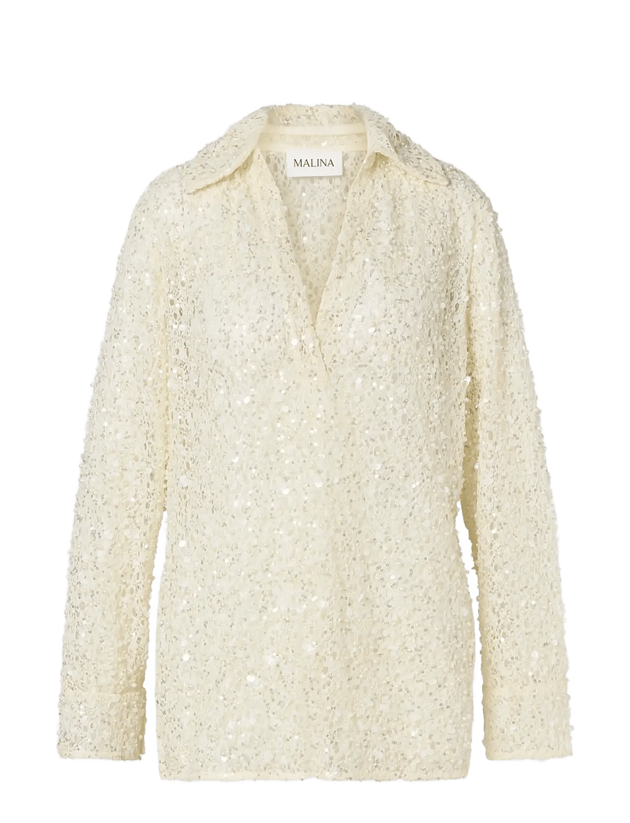 Malina - Philippa Embellished Lace Shirt - pearl - 1