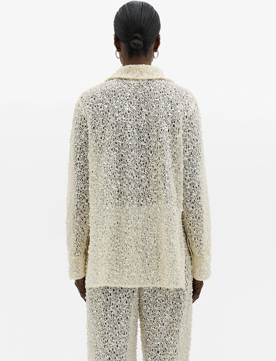 Malina - Philippa Embellished Lace Shirt - pearl - 3