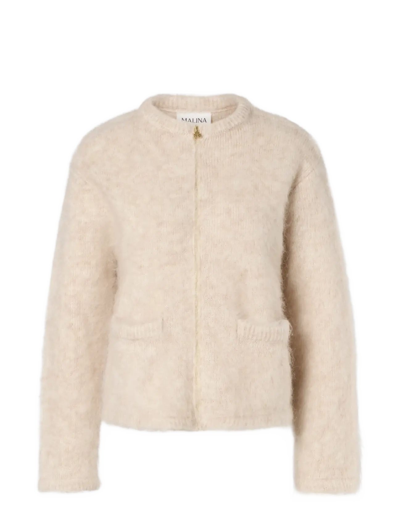 Malina Teodora Brushed Mohair Blend Cardigan - Kläder - LIGHT BEIGE / beige