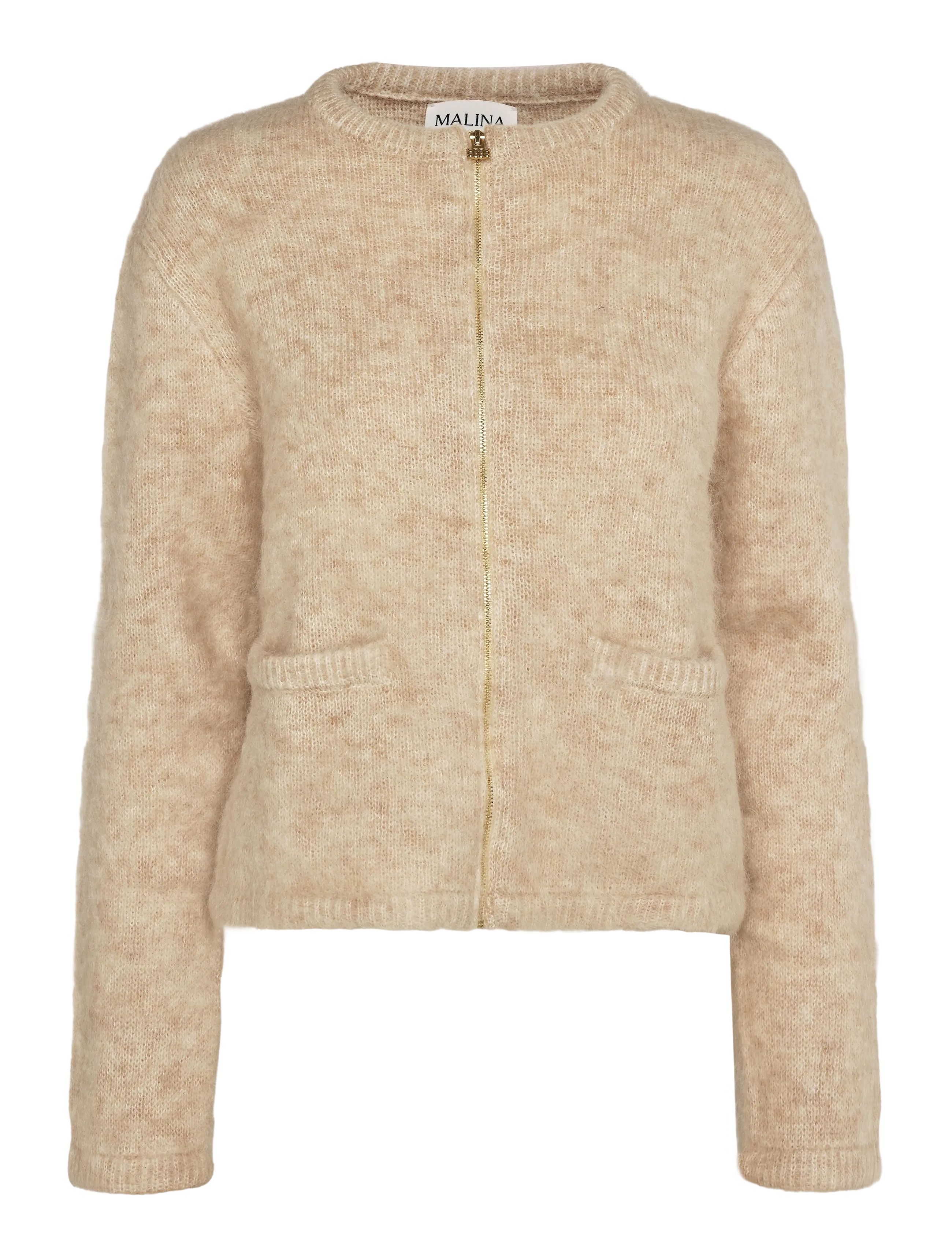 Malina Teodora Brushed Mohair Blend Cardigan - Kudumid - LIGHT BEIGE / beige