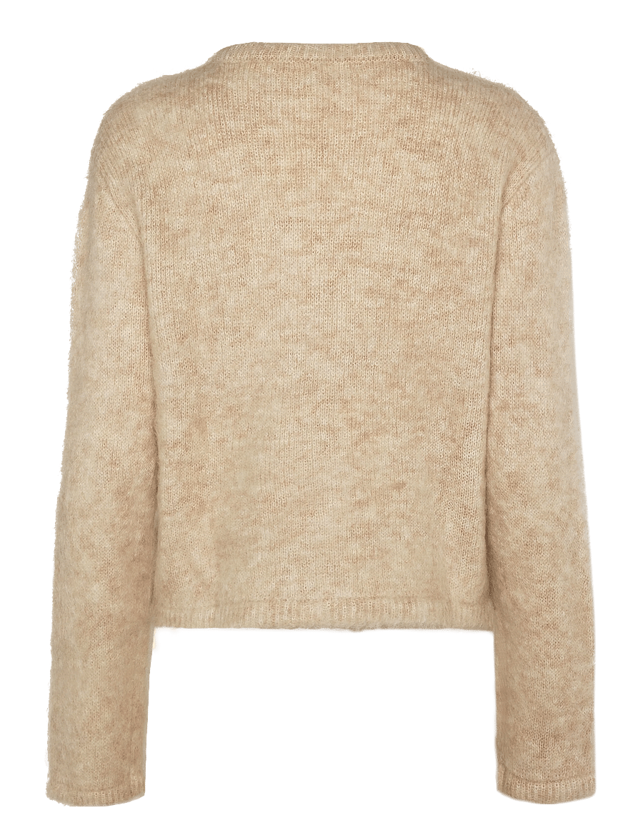 Malina - Teodora Brushed Mohair Blend Cardigan - cardigans - light beige - 2