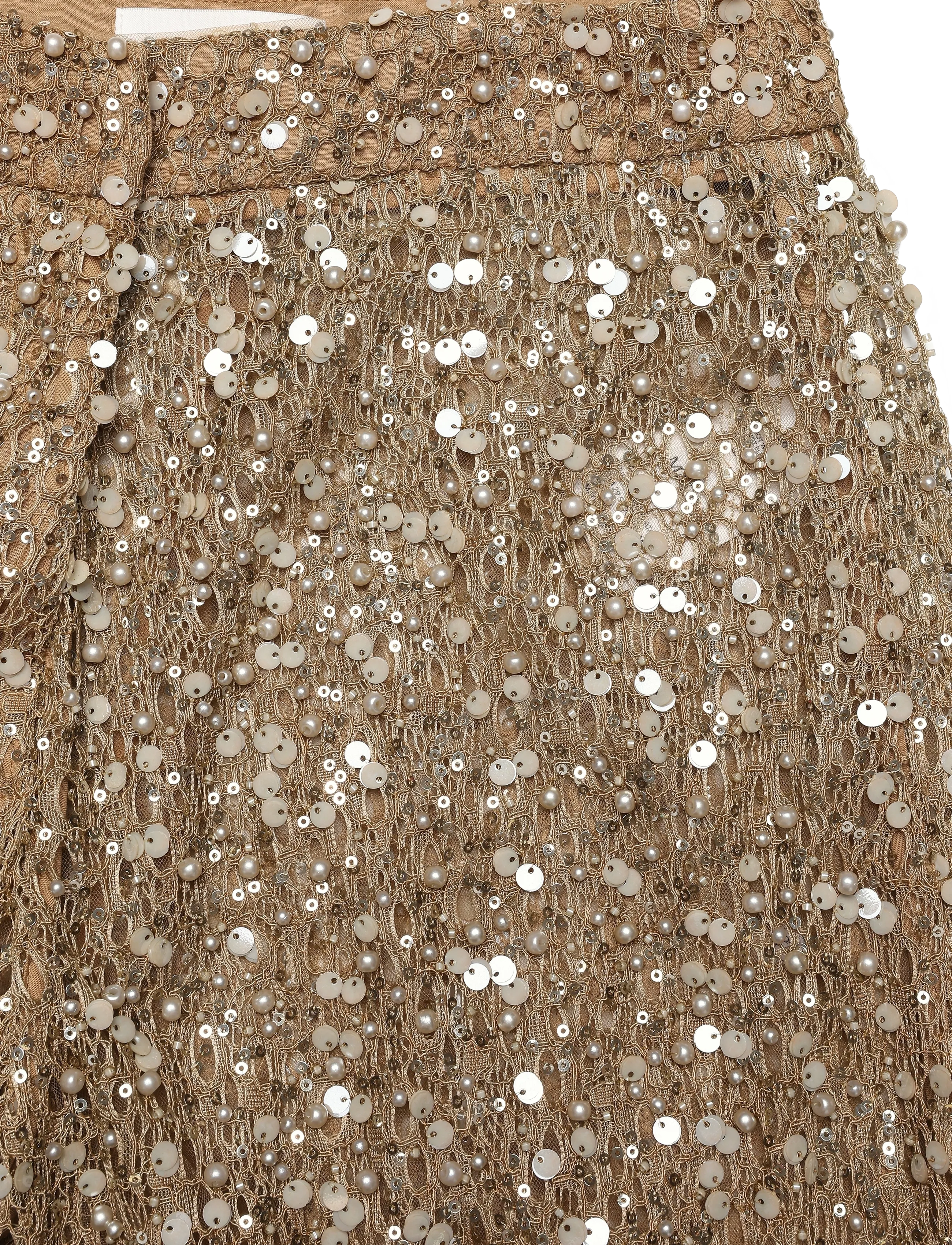 Malina - Pamela Embellished Lace Trousers - straight leg trousers - camel - 5