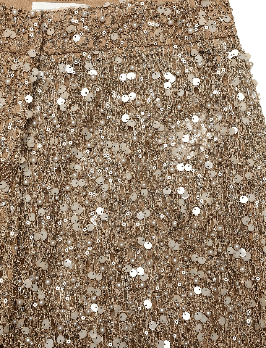 Malina - Pamela Embellished Lace Trousers - bukser med lige ben - camel - 5