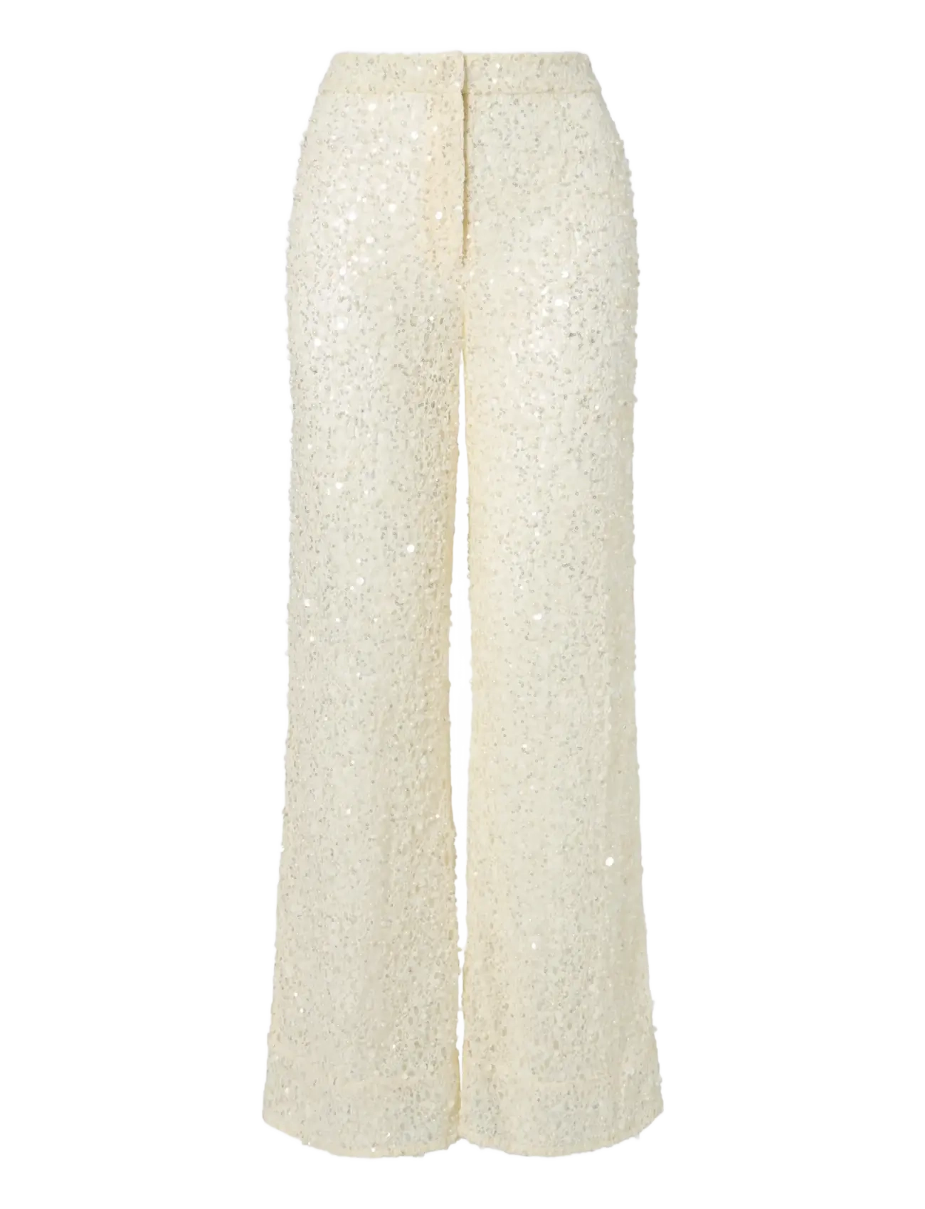 Malina - Pamela Embellished Lace Trousers - hose mit geradem bein - pearl - 1