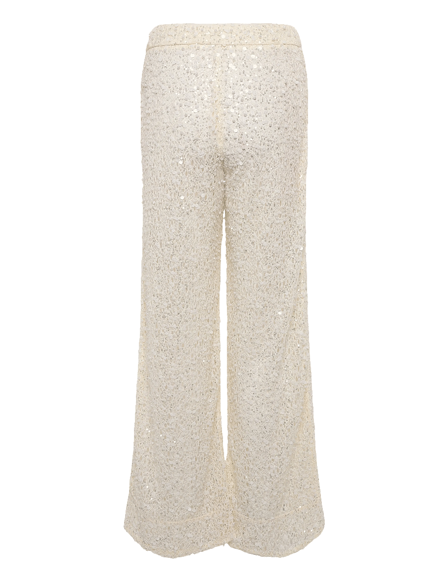 Malina - Pamela Embellished Lace Trousers - bukser med lige ben - pearl - 2