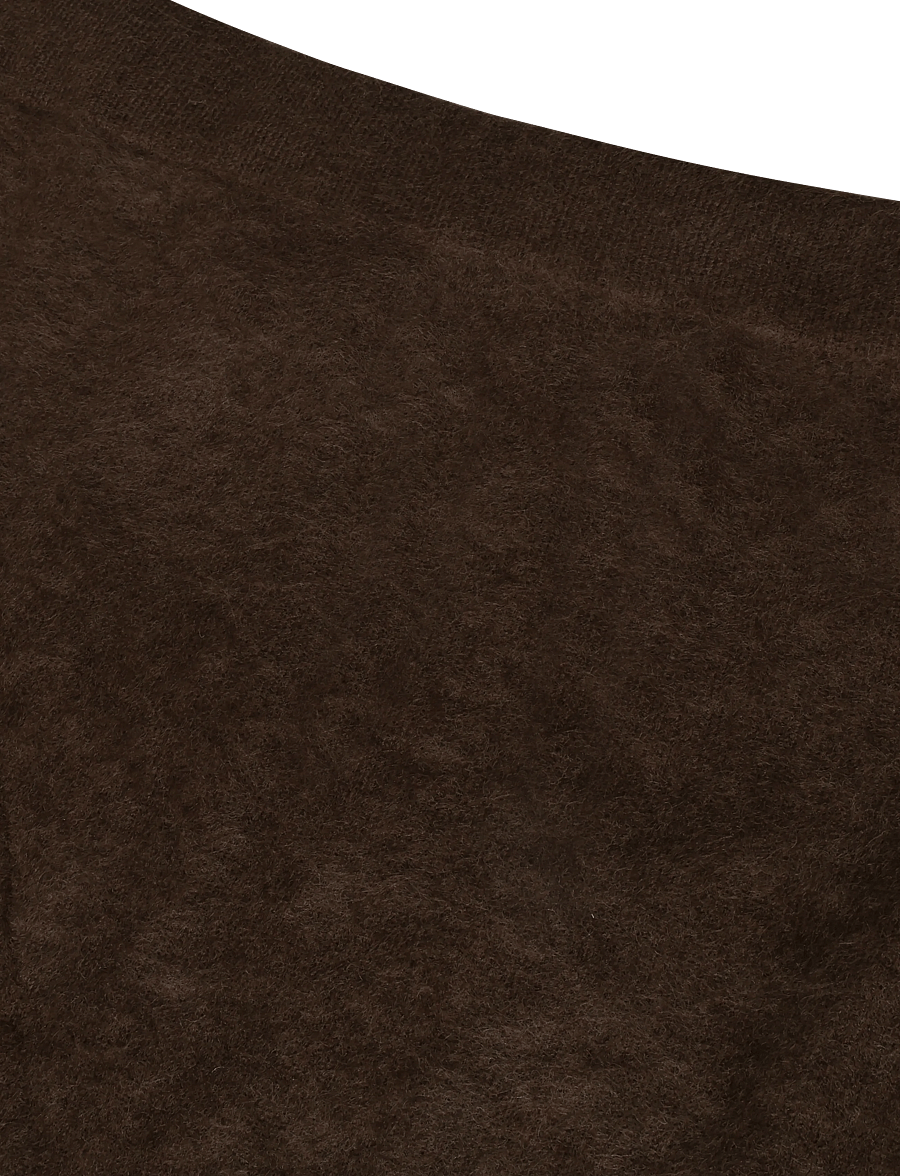 Malina - Leya Brushed Knitted Midi Skirt - gebreide rokken - dark brown - 5