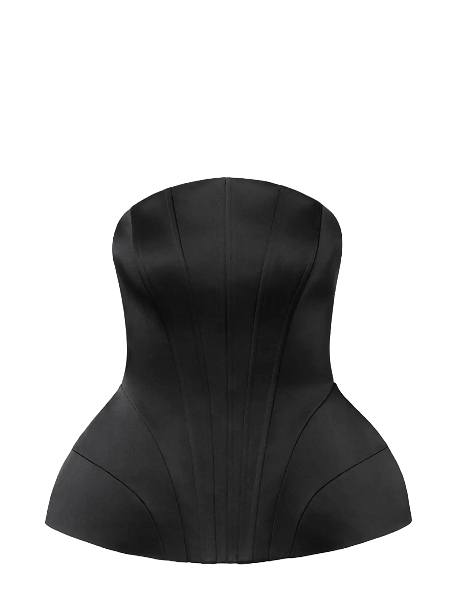 Malina - Bellina Sculpted Corset Top - crop tops - black - 1