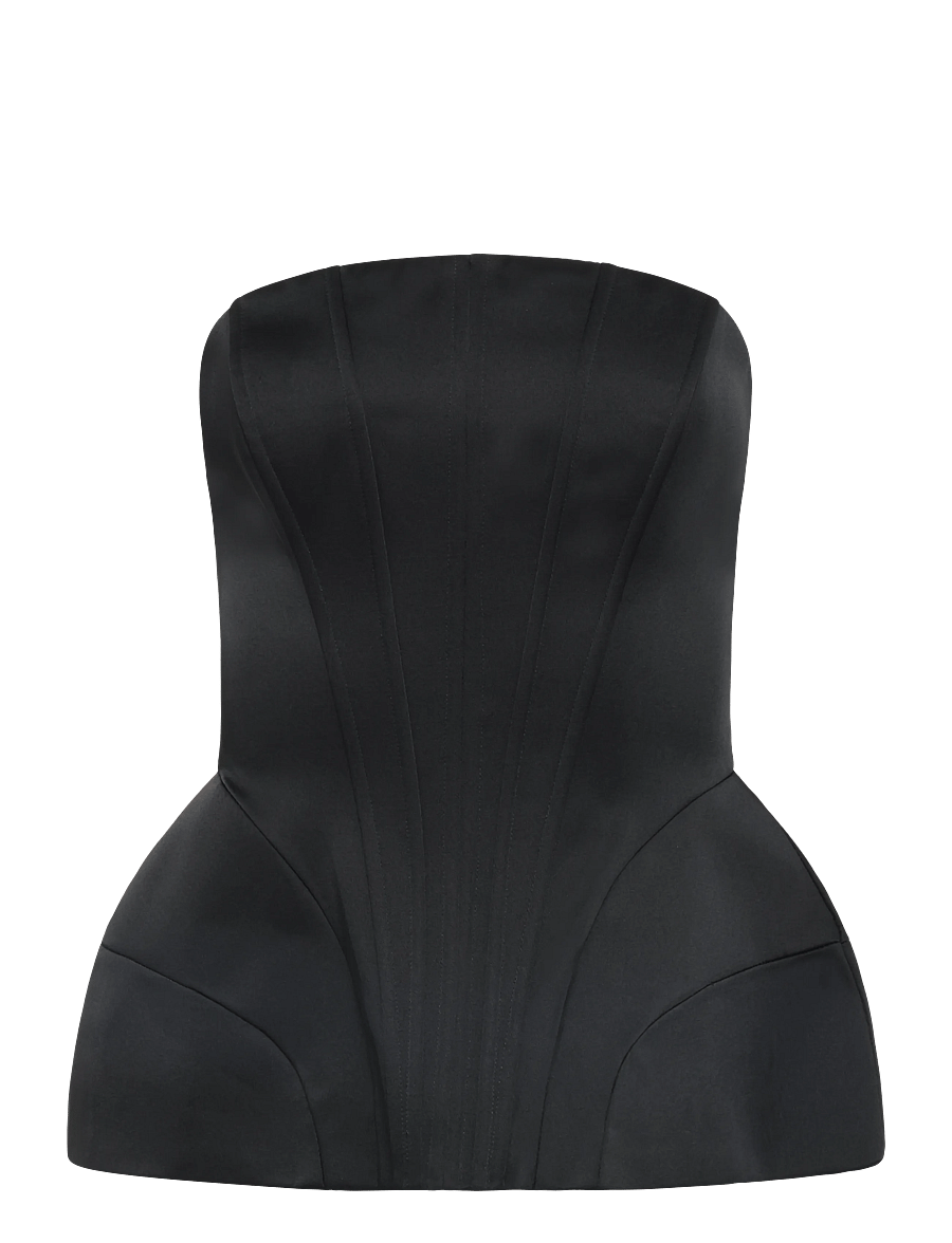 Malina - Bellina Sculpted Corset Top - lühikesed topid - black - 1