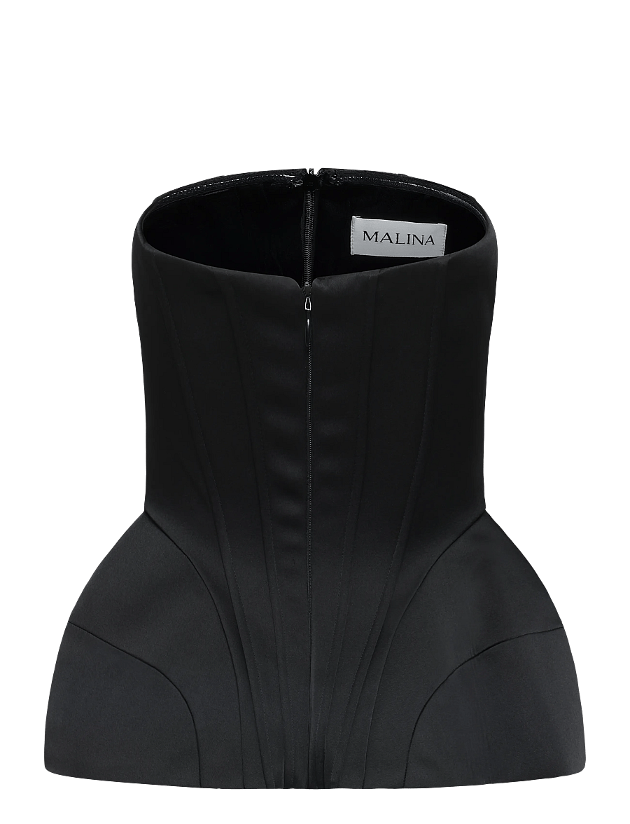 Malina - Bellina Sculpted Corset Top - lühikesed topid - black - 2