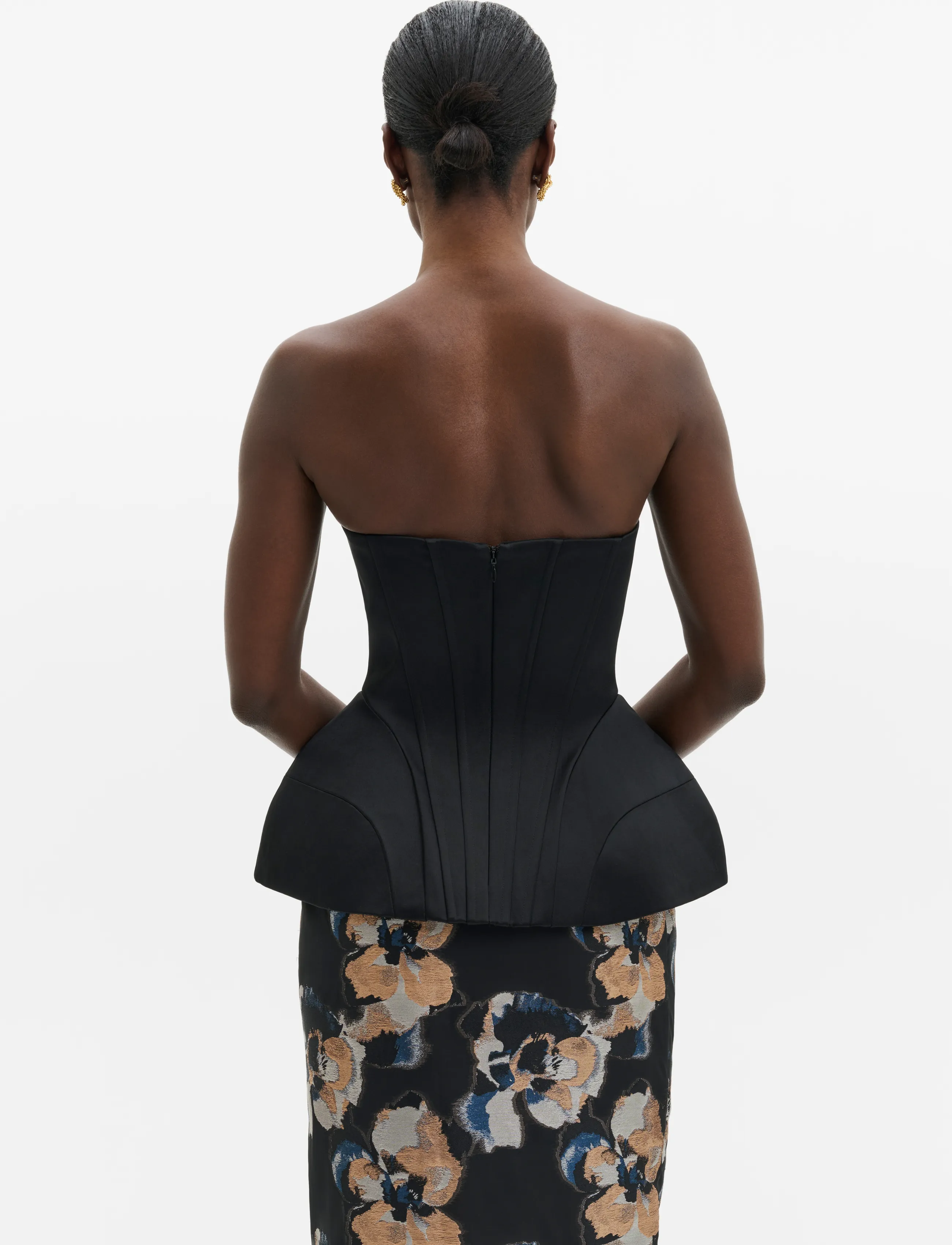 Malina - Bellina Sculpted Corset Top - crop tops - black - 2