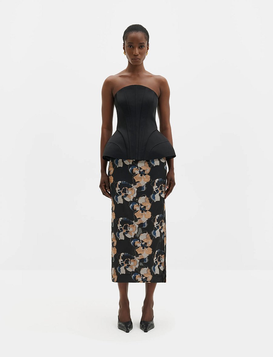 Malina - Bellina Sculpted Corset Top - crop tops - black - 4