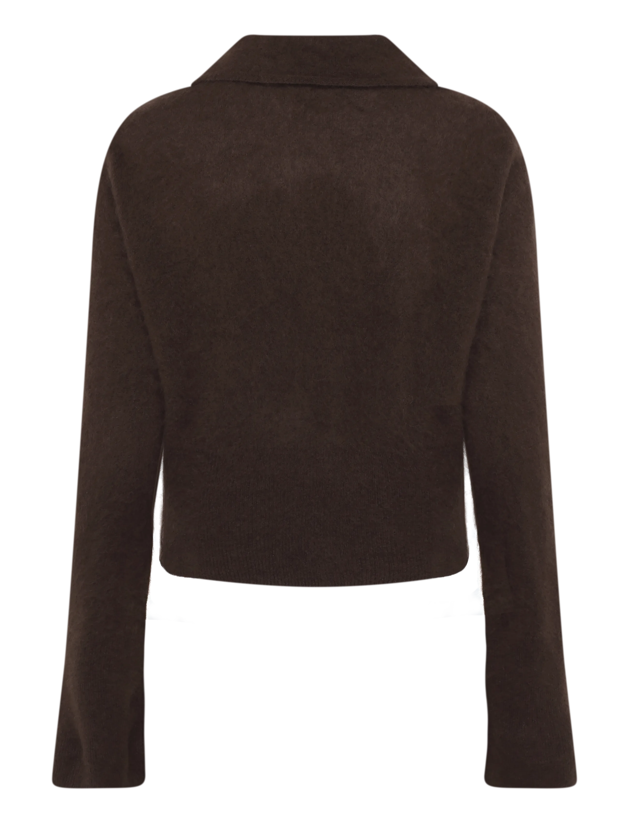 Malina - Lilian Brushed Wool Knitted Cardigan - cardigans - dark brown - 2