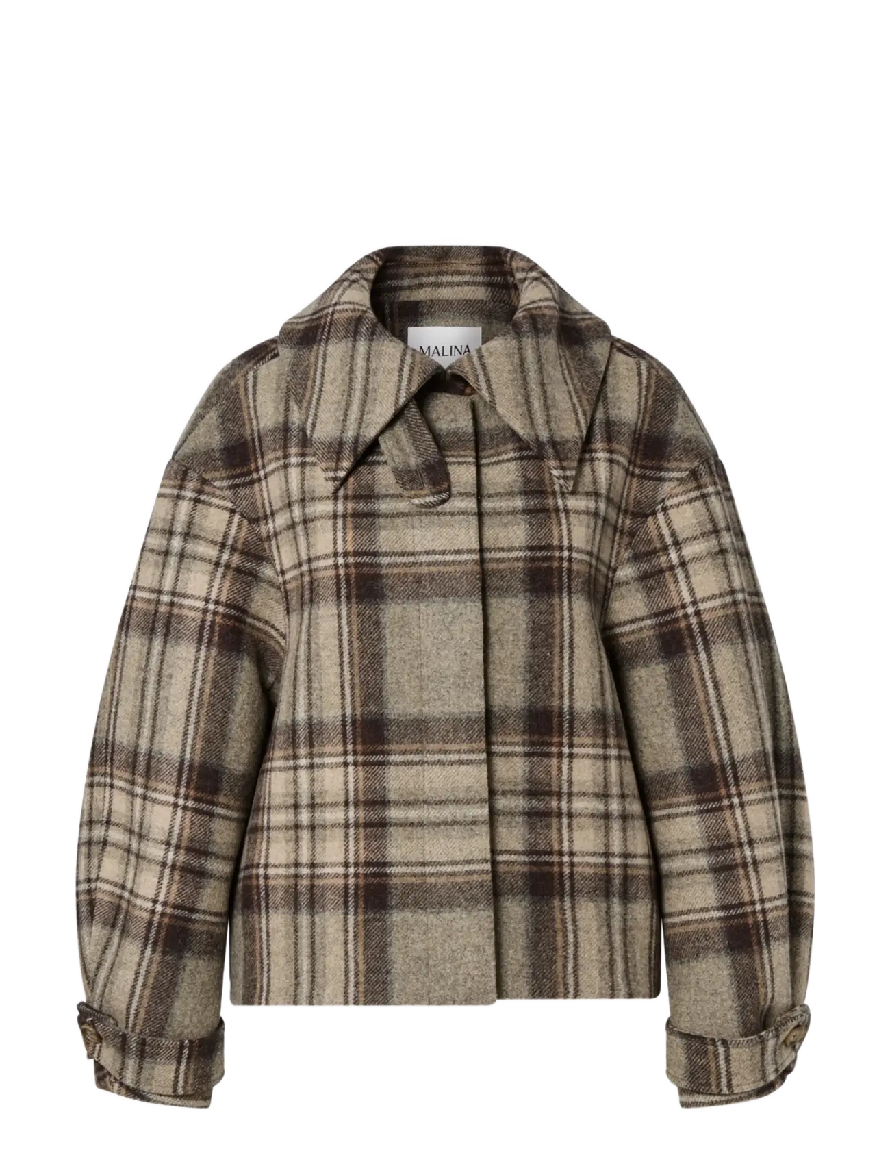 Malina - Callie Barrel Sleeve Jacket - wolljacken - steel checks - 1