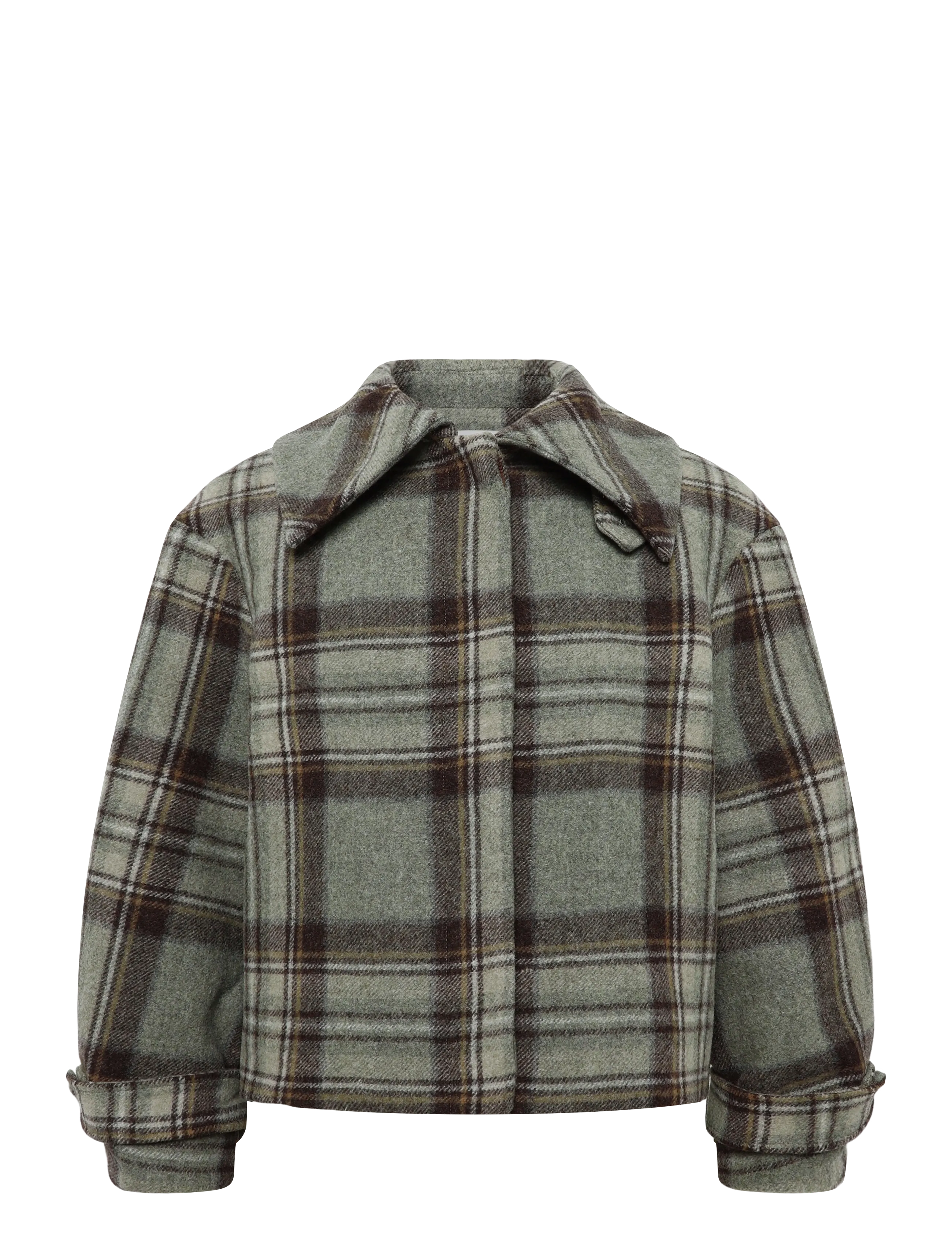Malina - Callie Barrel Sleeve Jacket - wełniane kurtki - steel checks - 1