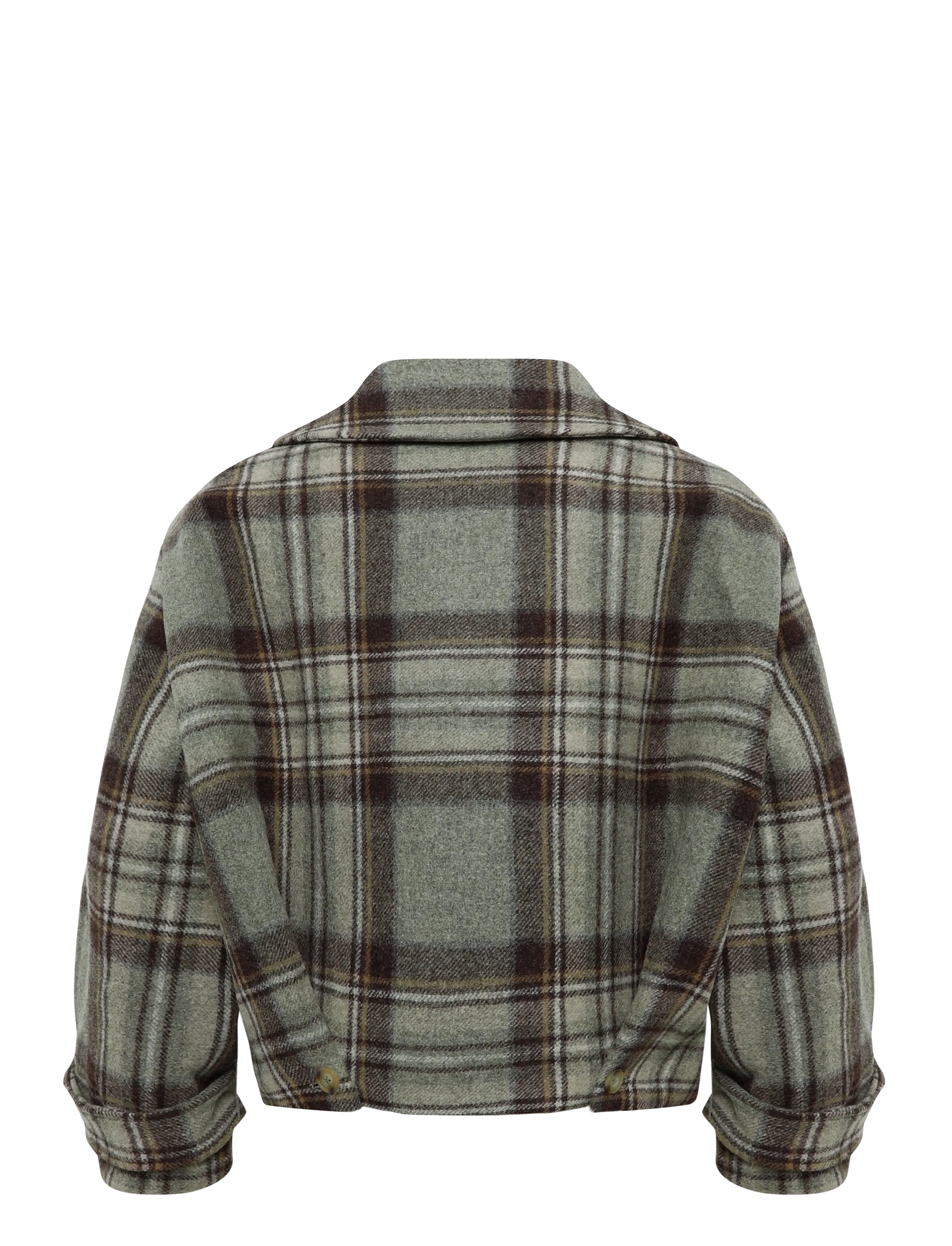 Malina - Callie Barrel Sleeve Jacket - wełniane kurtki - steel checks - 2