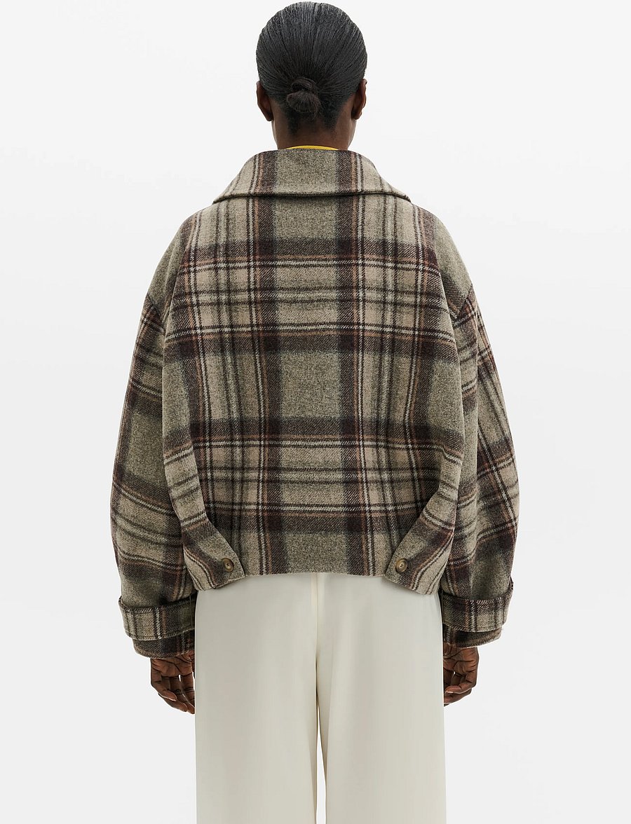 Malina - Callie Barrel Sleeve Jacket - ulljackor - steel checks - 2