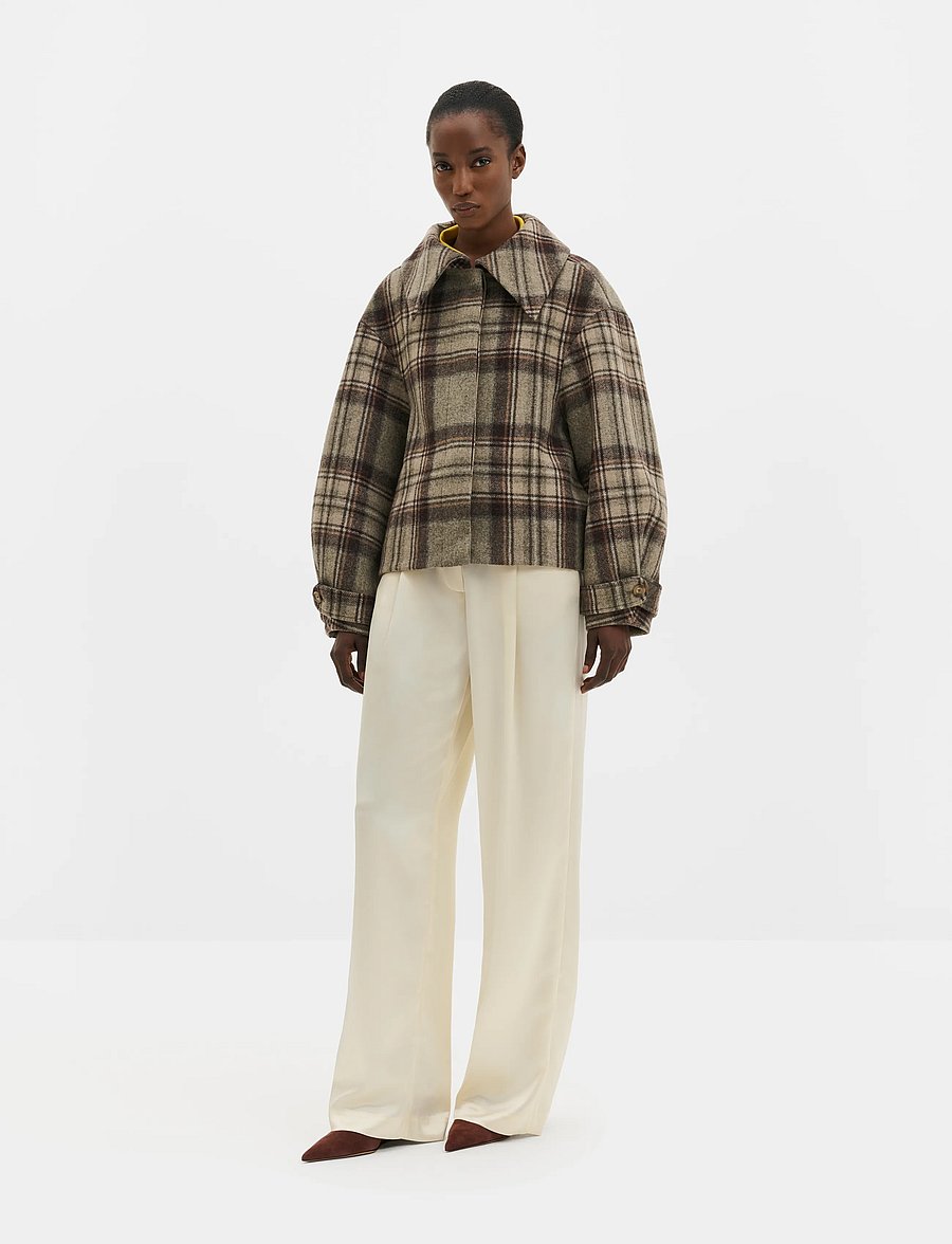Malina - Callie Barrel Sleeve Jacket - ulljackor - steel checks - 3