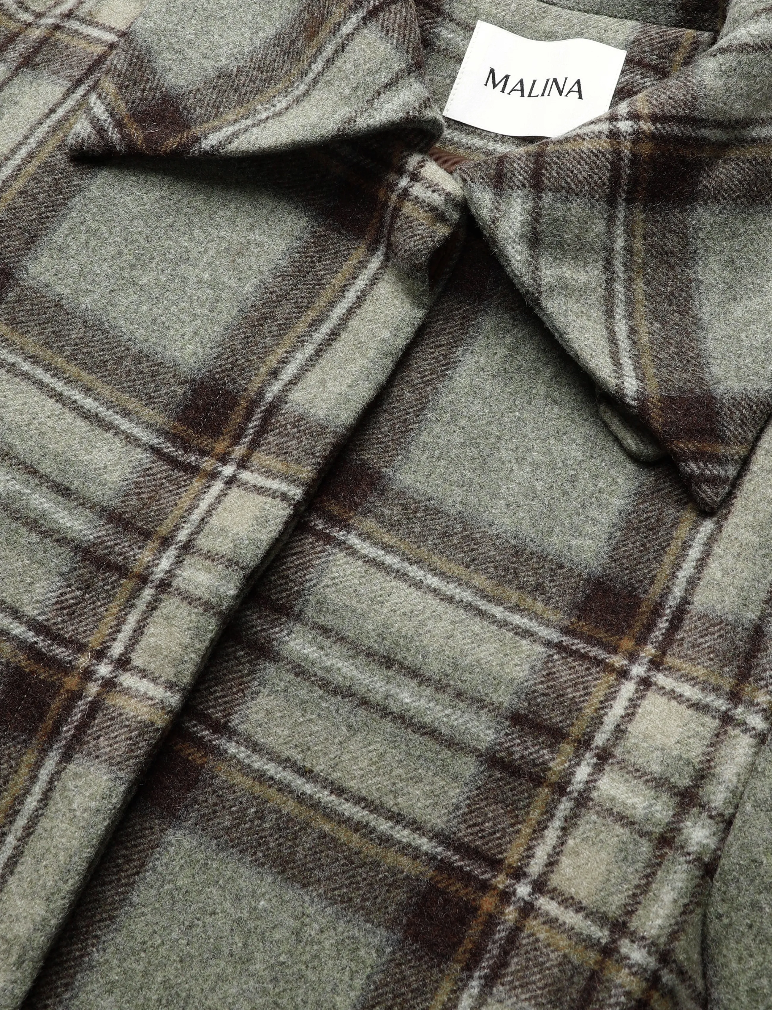 Malina - Callie Barrel Sleeve Jacket - wełniane kurtki - steel checks - 5