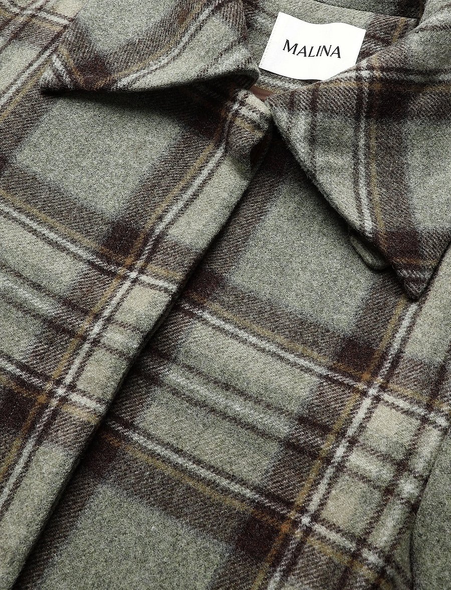Malina - Callie Barrel Sleeve Jacket - wełniane kurtki - steel checks - 5