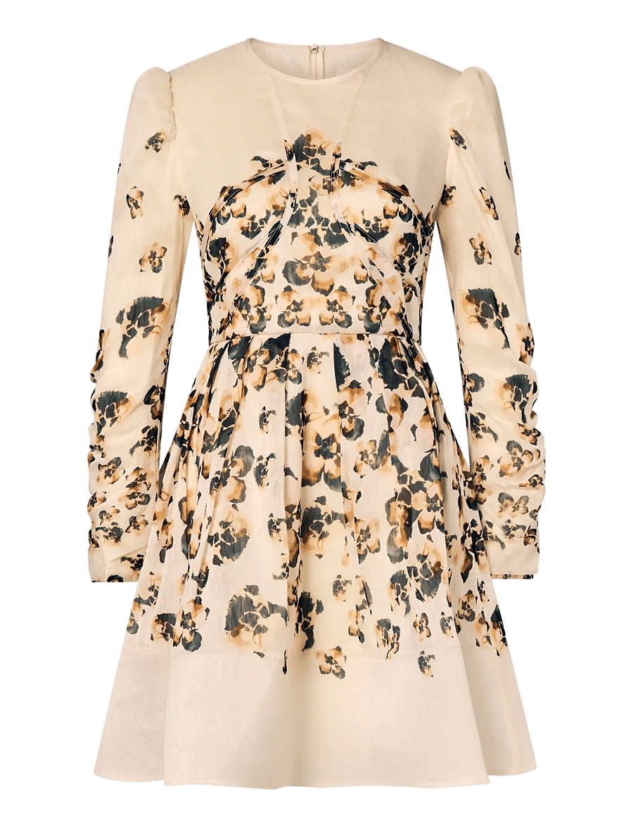 Malina - Leoni Silk Blend Mini Dress - korta klänningar - blooms - 1