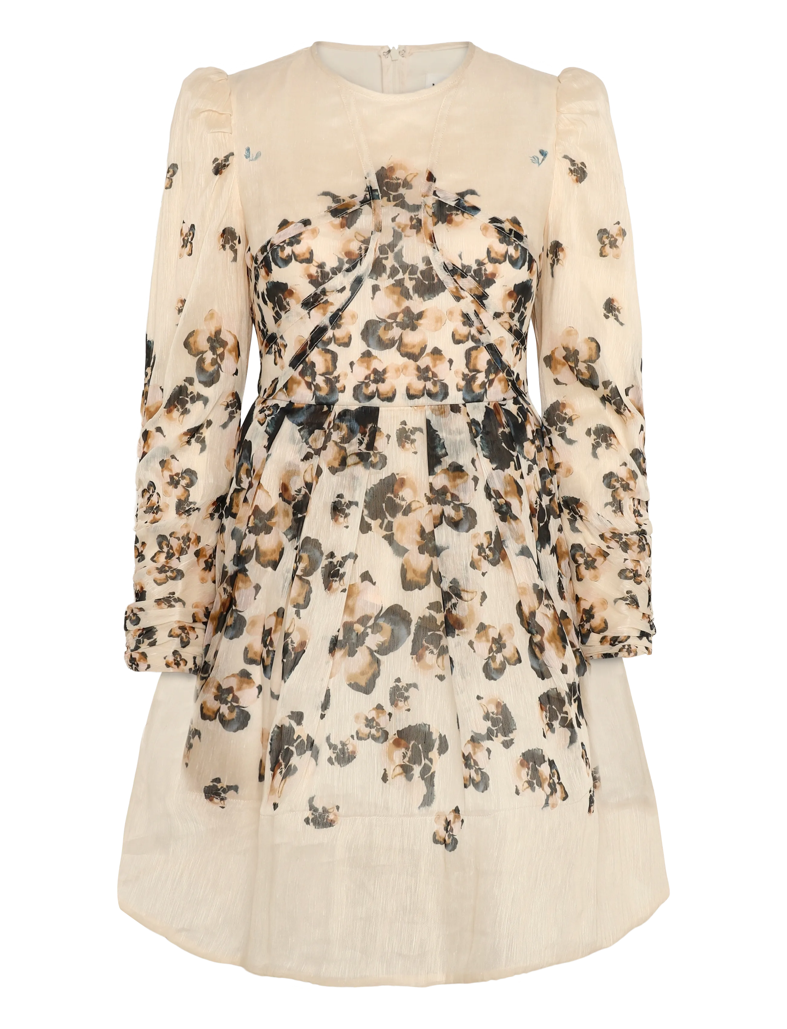 Malina - Leoni Silk Blend Mini Dress - sukienki krótkie - blooms - 1