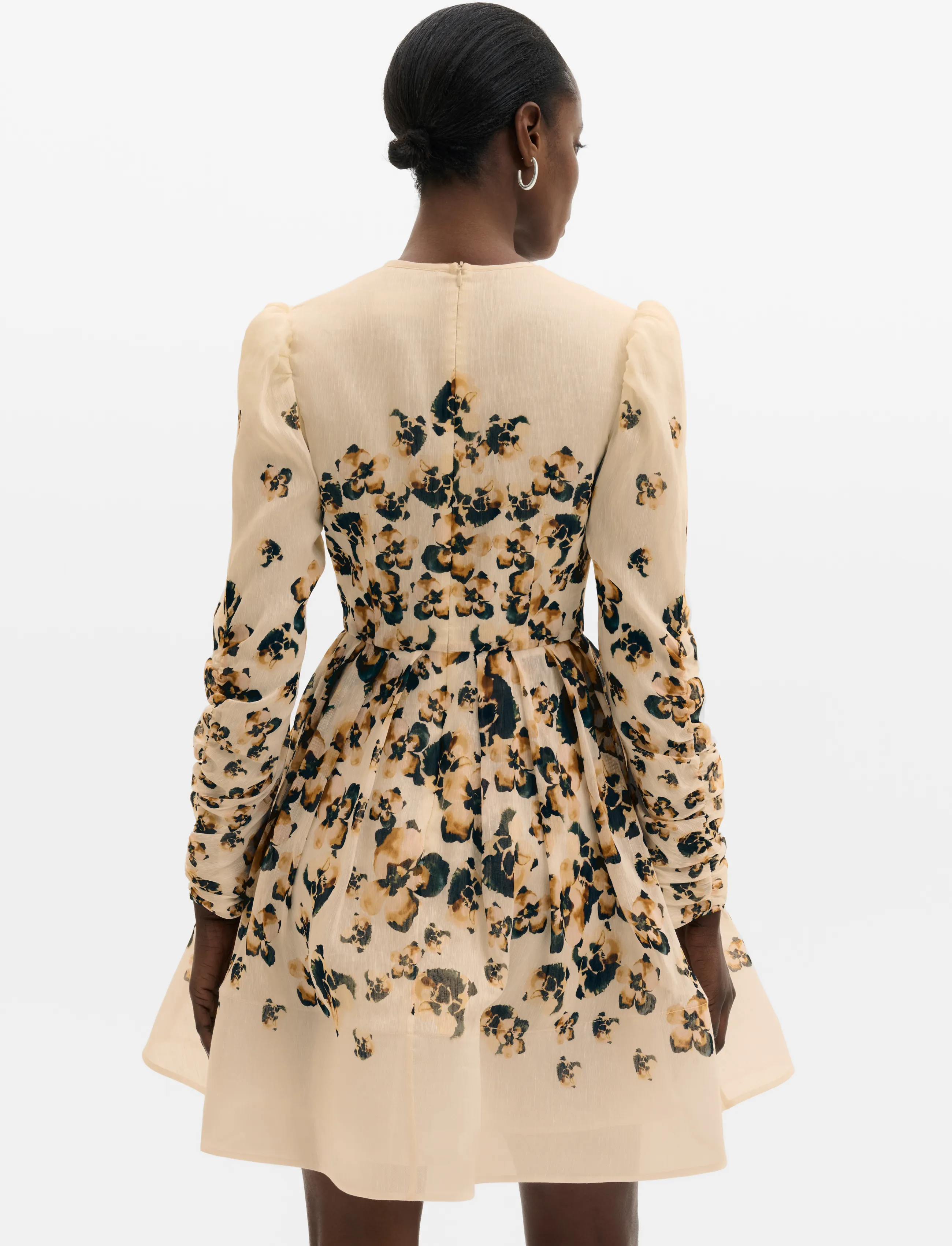Malina - Leoni Silk Blend Mini Dress - korta klänningar - blooms - 2