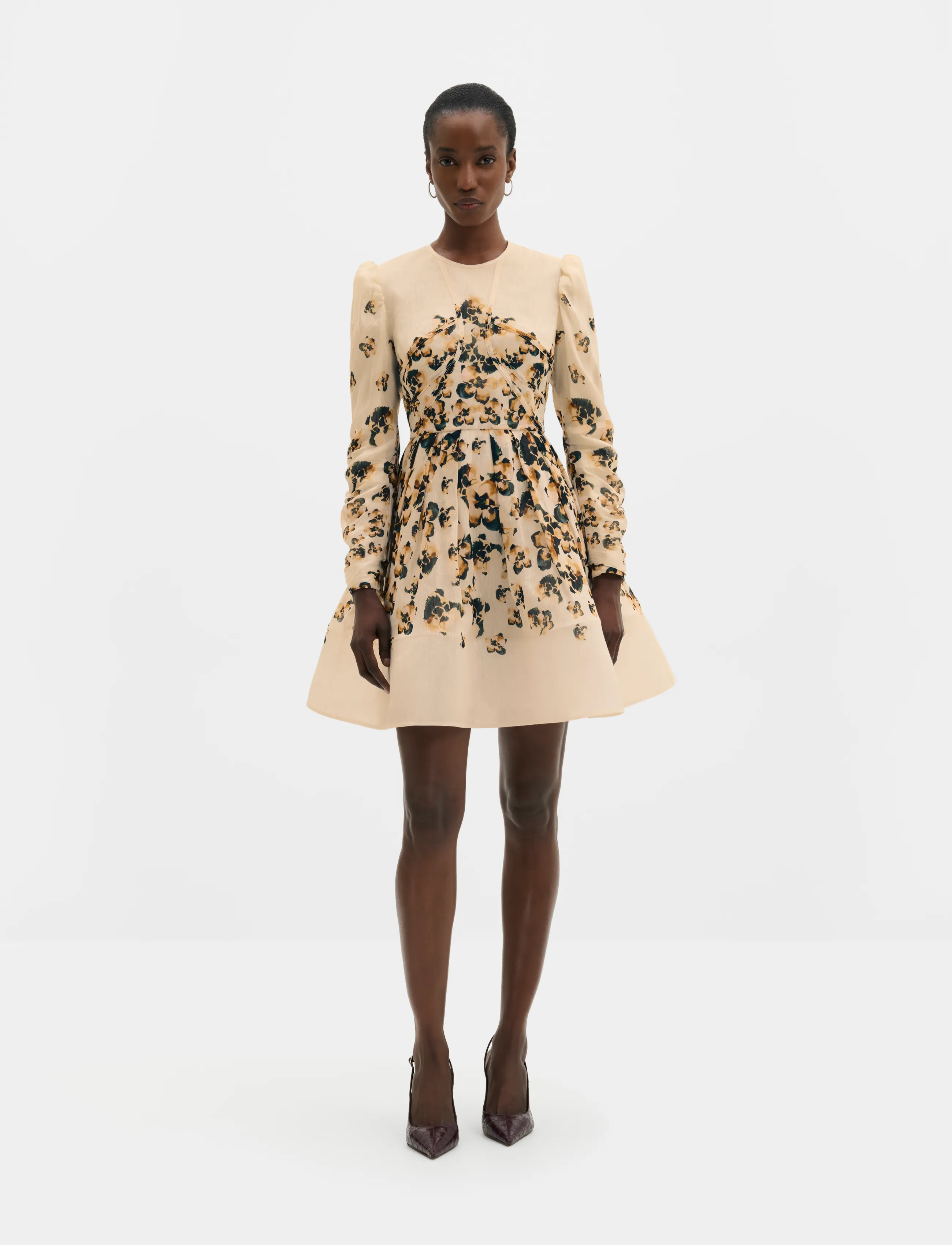 Malina - Leoni Silk Blend Mini Dress - korta klänningar - blooms - 3