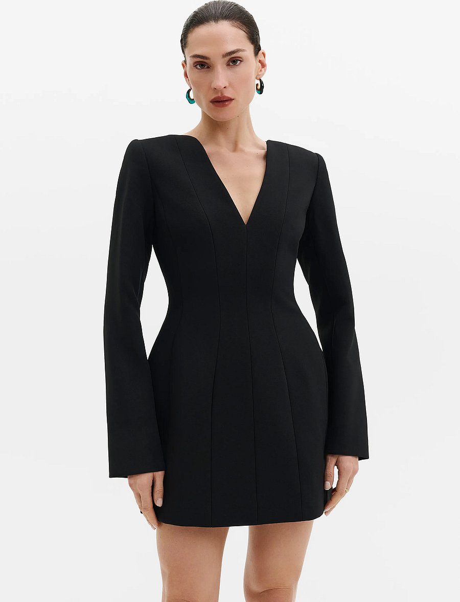 Malina - Ninni Cut-Out Shoulder Hourglass Mini Dress - cocktailklänningar - black - 0