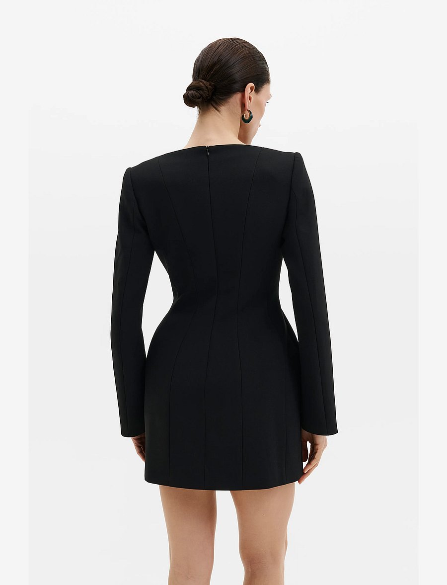 Malina - Ninni Cut-Out Shoulder Hourglass Mini Dress - cocktailklänningar - black - 2