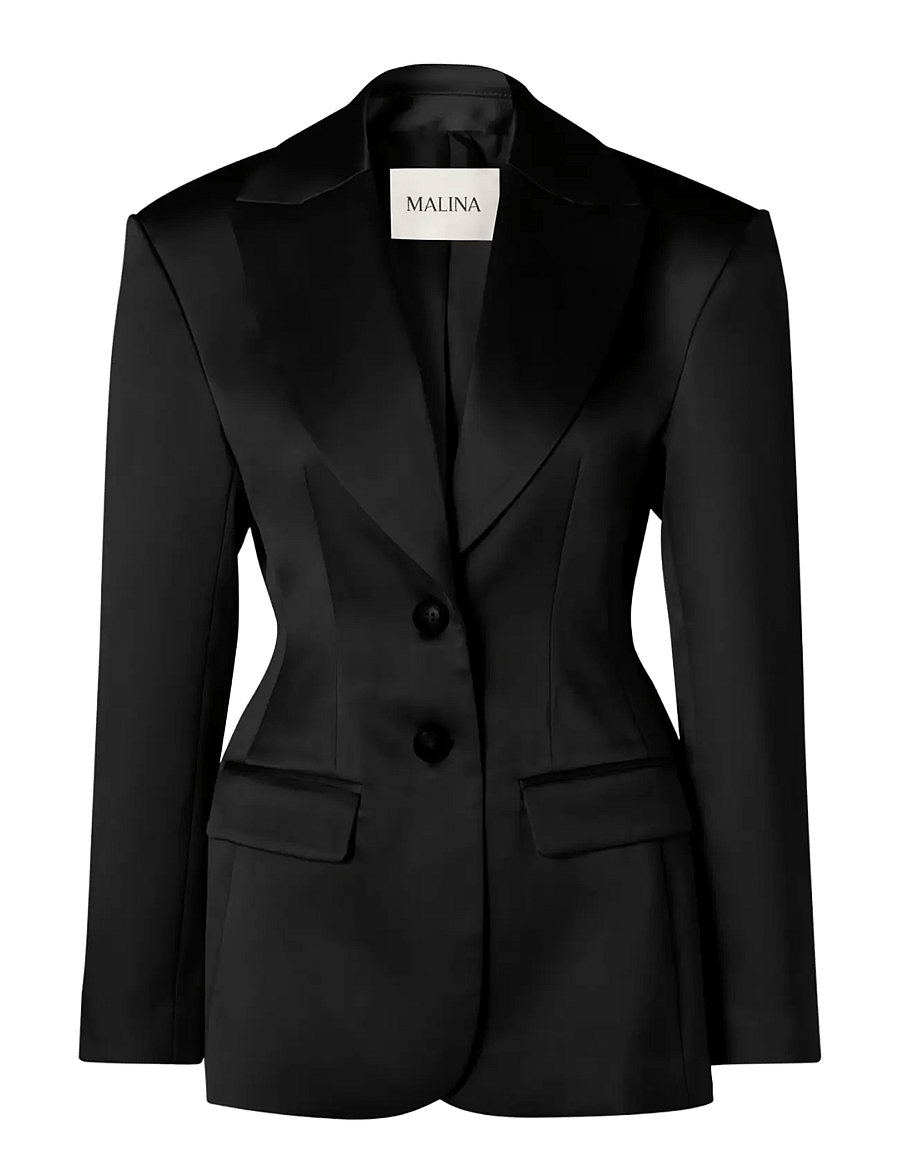 Malina - Ella Tailored Peplum Blazer - enkelknäppta kavajer - black - 1